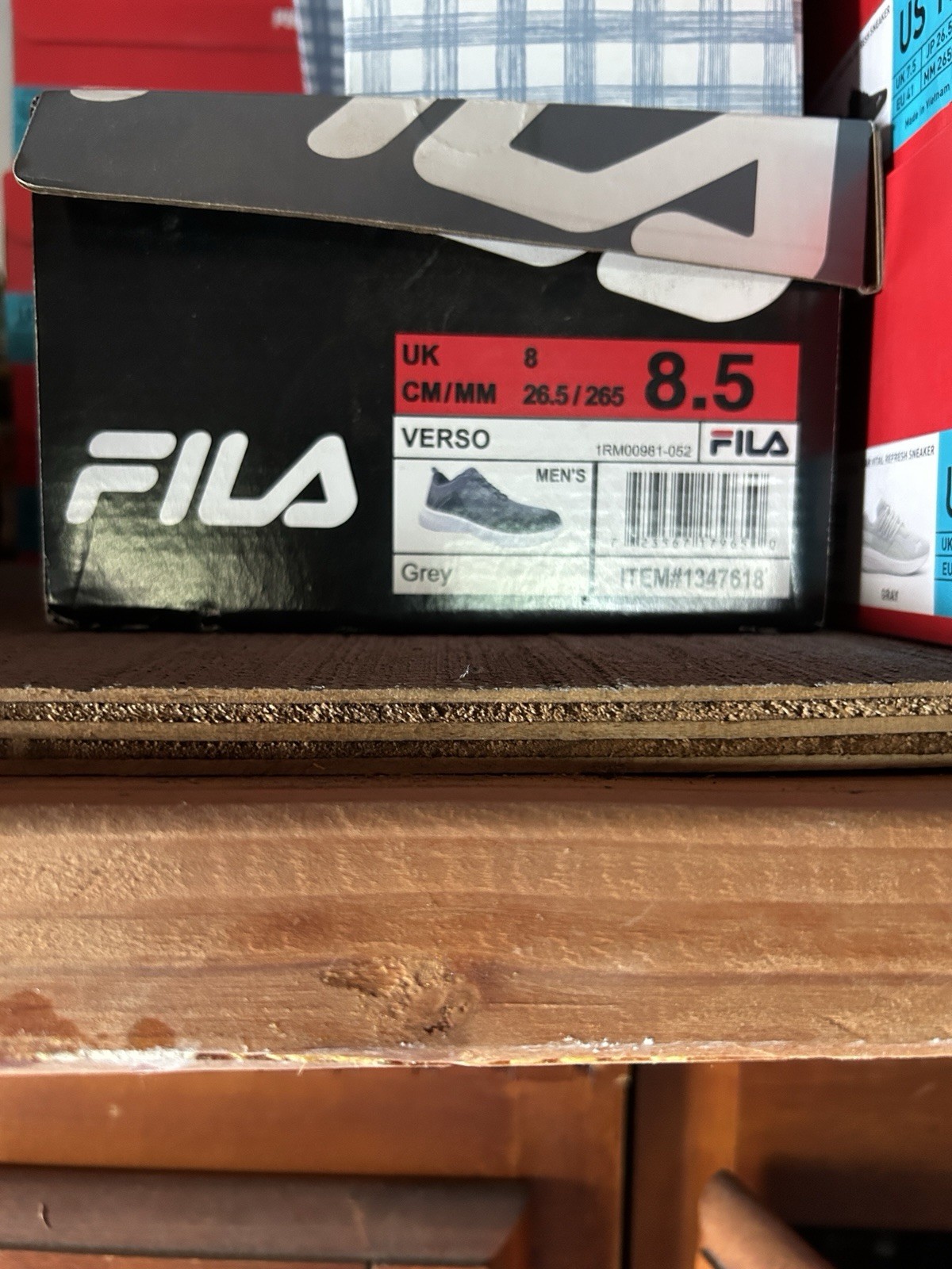 Fila Men\'s Gray Verso Athletic Sneakers size 8.5 BRAND NEW WITH BOX Fila Men\'s Gray Verso Athletic Sneakers size 8.5 BRAND NEW WITH BOX