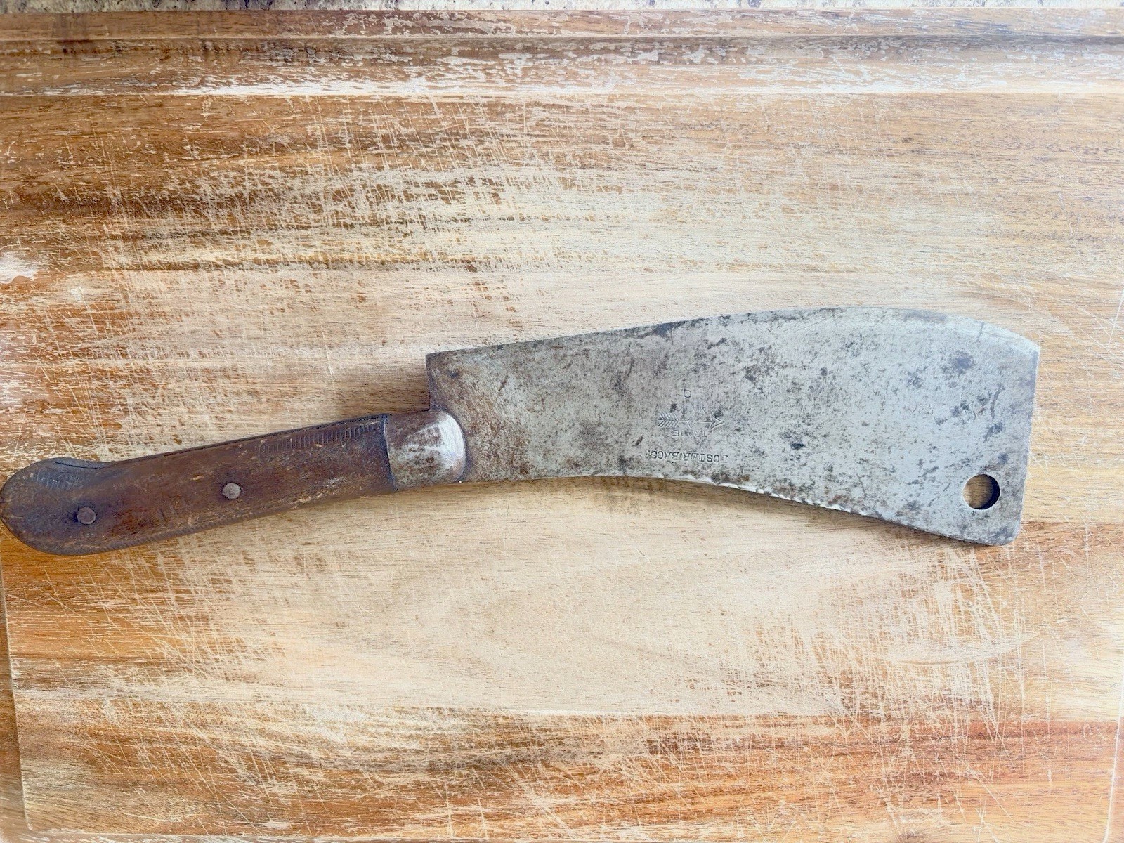 Foster Bros meat cleaver 9 In 1878-1890 Arrow Stamp Crisp Deep Stamp No Pitting Foster Bros meat cleaver 9 In 1878-1890 Arrow Stamp Crisp Deep Stamp No Pitting
