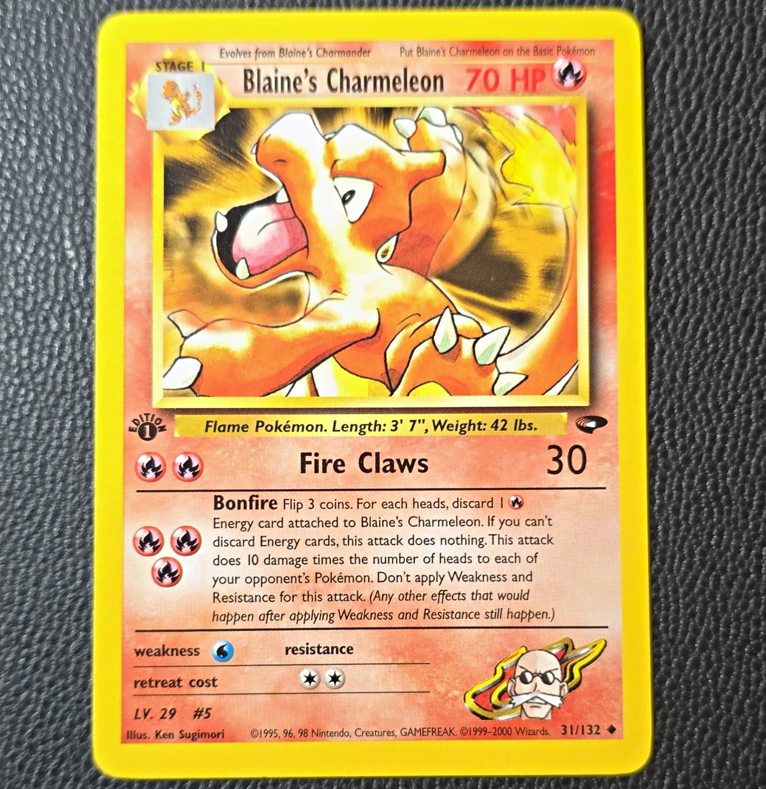 WotC Pokémon Blaine\'s Charmeleon 31/132 Unc Reg Eng 1st NM Excellent Condition WotC Pokémon Blaine\'s Charmeleon 31/132 Unc Reg Eng 1st NM Excellent Condition