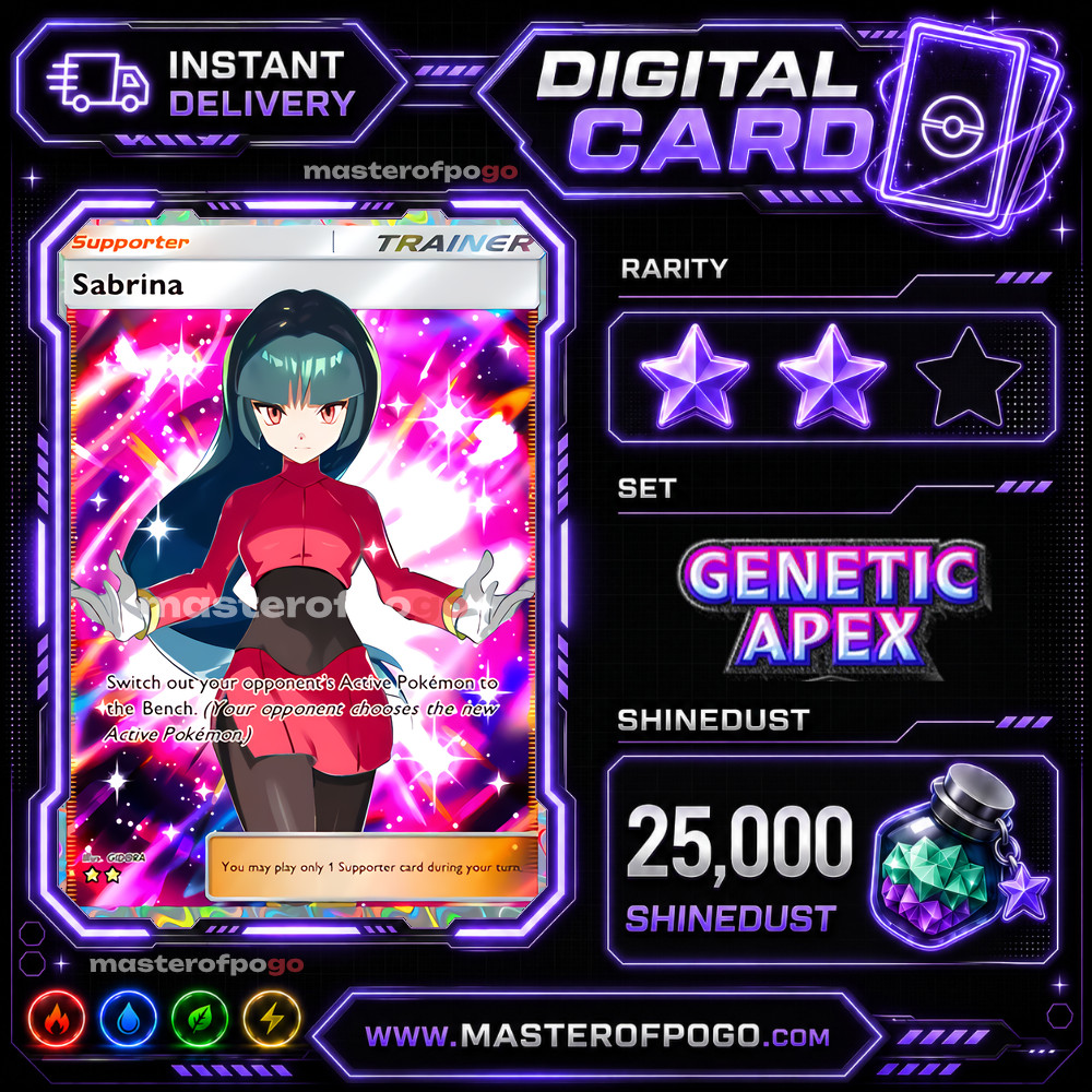 Pokemon TCG Pocket - Sabrina - Full Art 2 Star - Trainer - English - Fast Trade Pokemon TCG Pocket - Sabrina - Full Art 2 Star - Trainer - English - Fast Trade