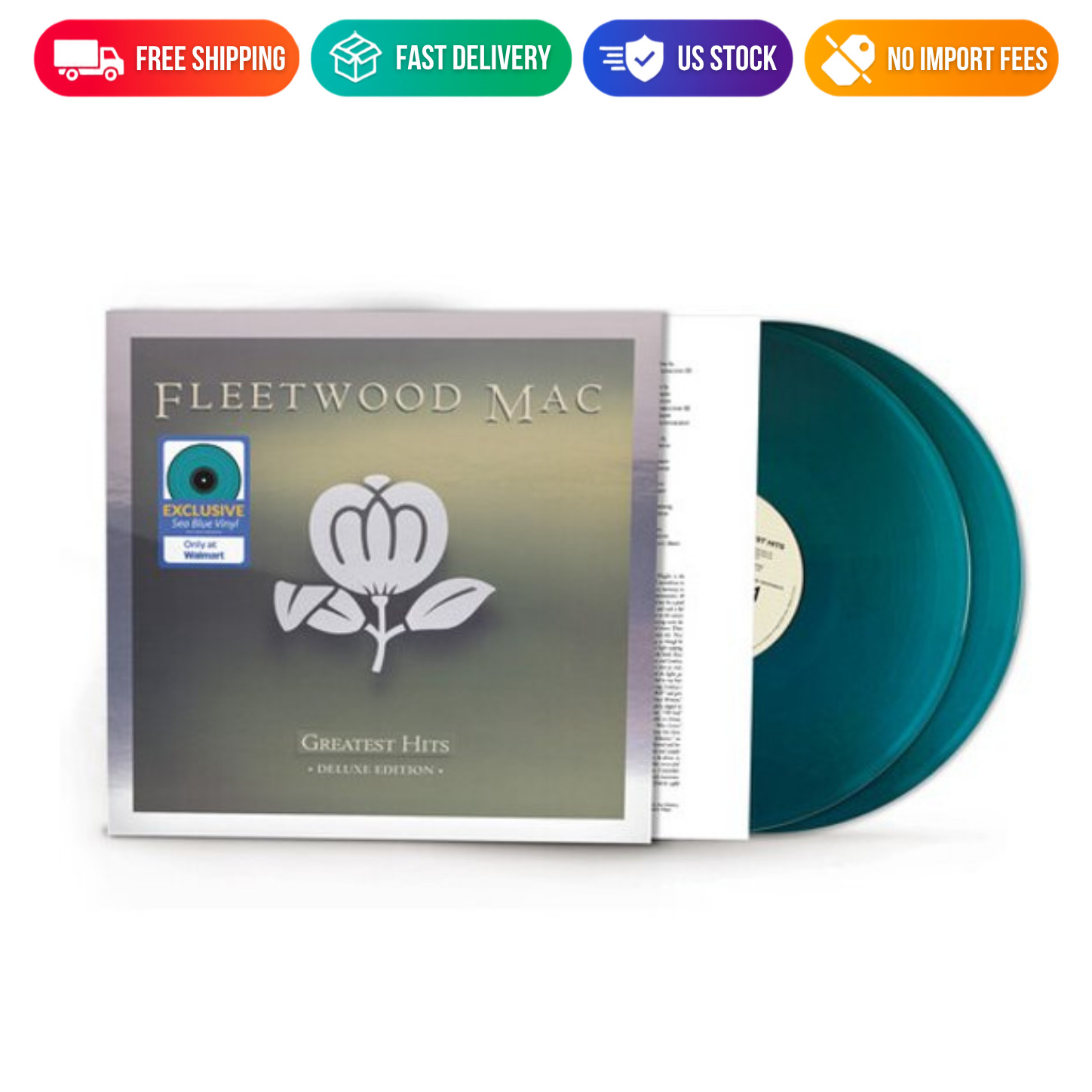 Fleetwood Mac Greatest Hits Deluxe Edition Sea Blue Vinyl 2 LP