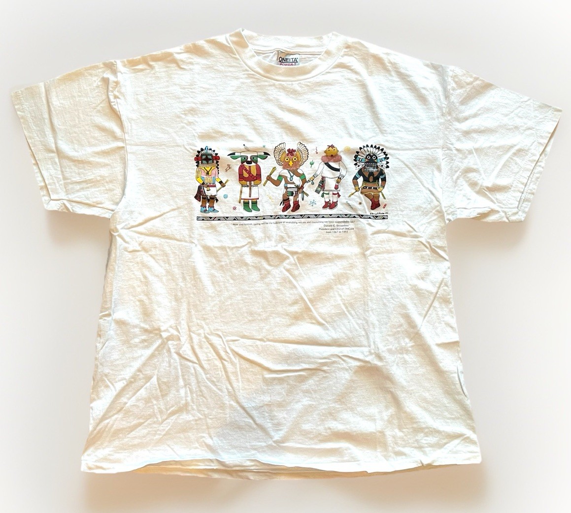 Vintage Nancy Lenches Native American Style T-Shirt White Size XXL 1992 - T19