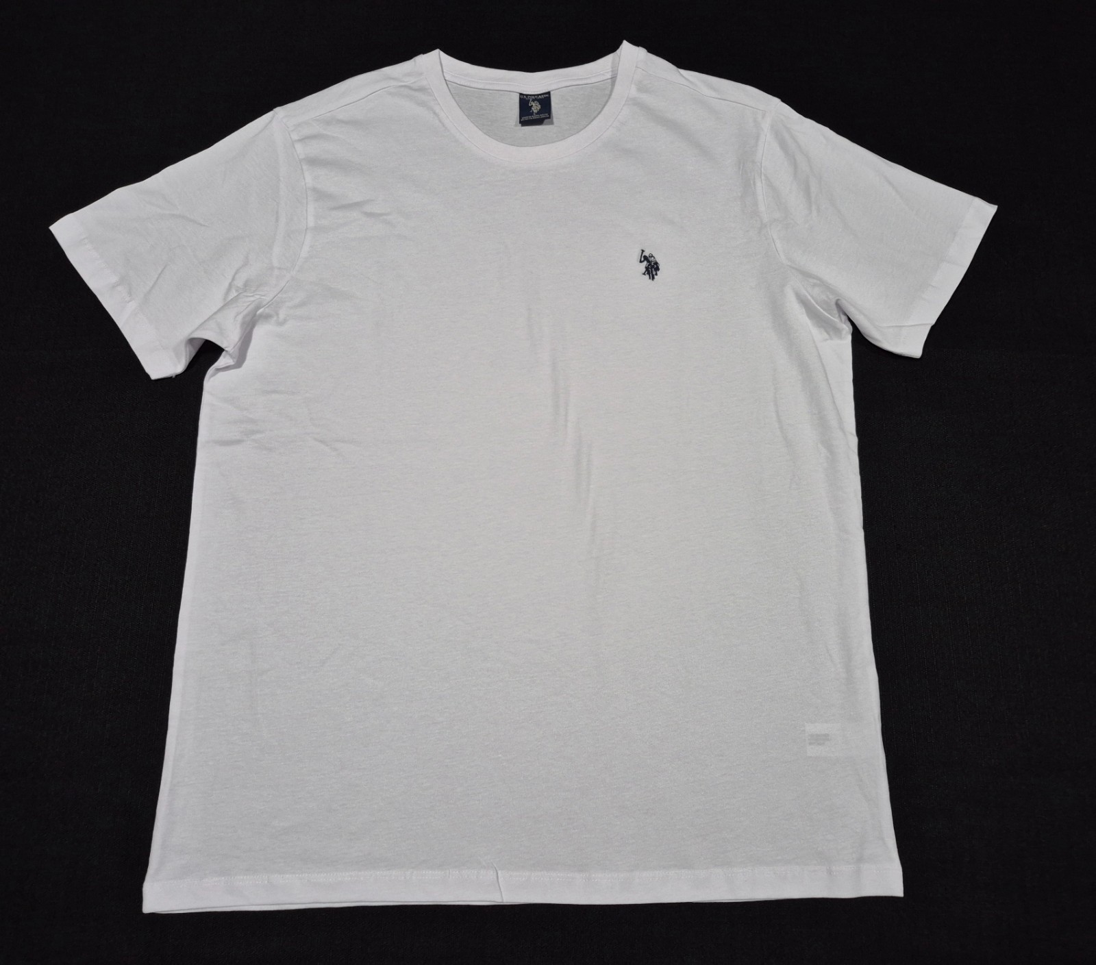 US POLO ASSN Mens Crewneck Casual Classic Short Sleeve Tee 100 % Cotton White US POLO ASSN Mens Crewneck Casual Classic Short Sleeve Tee 100 % Cotton White