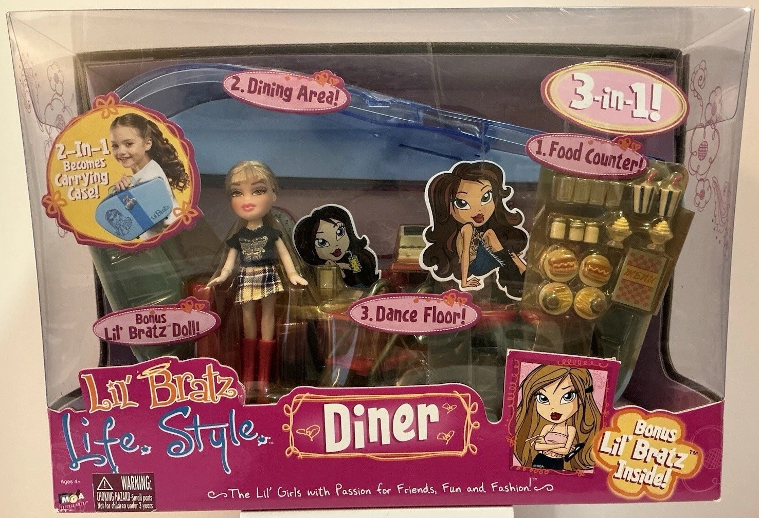 MGA LIL BRATZ LIFE STYLE DINER PLAY SET CARRYING CASE W/ DOLL RARE NEW SEALED MGA LIL BRATZ LIFE STYLE DINER PLAY SET CARRYING CASE W/ DOLL RARE NEW SEALED