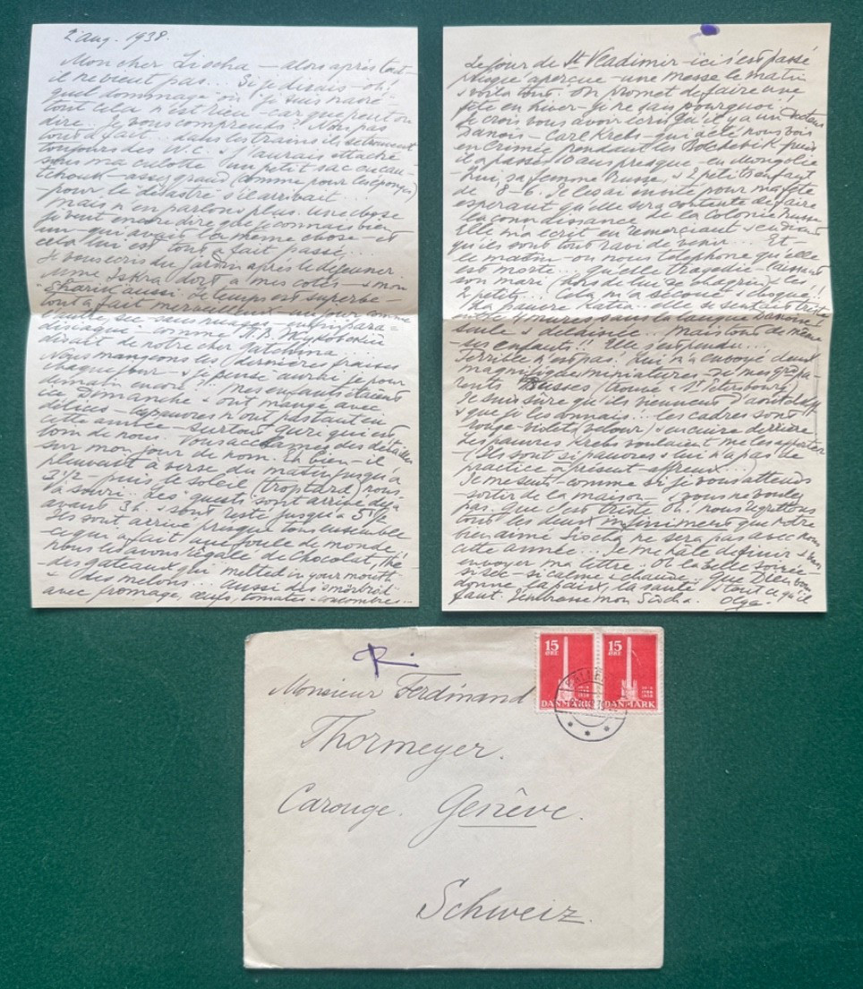 Antique Imperial Russian Signed Letter Grand Duchess Olga Romanov Gatchina