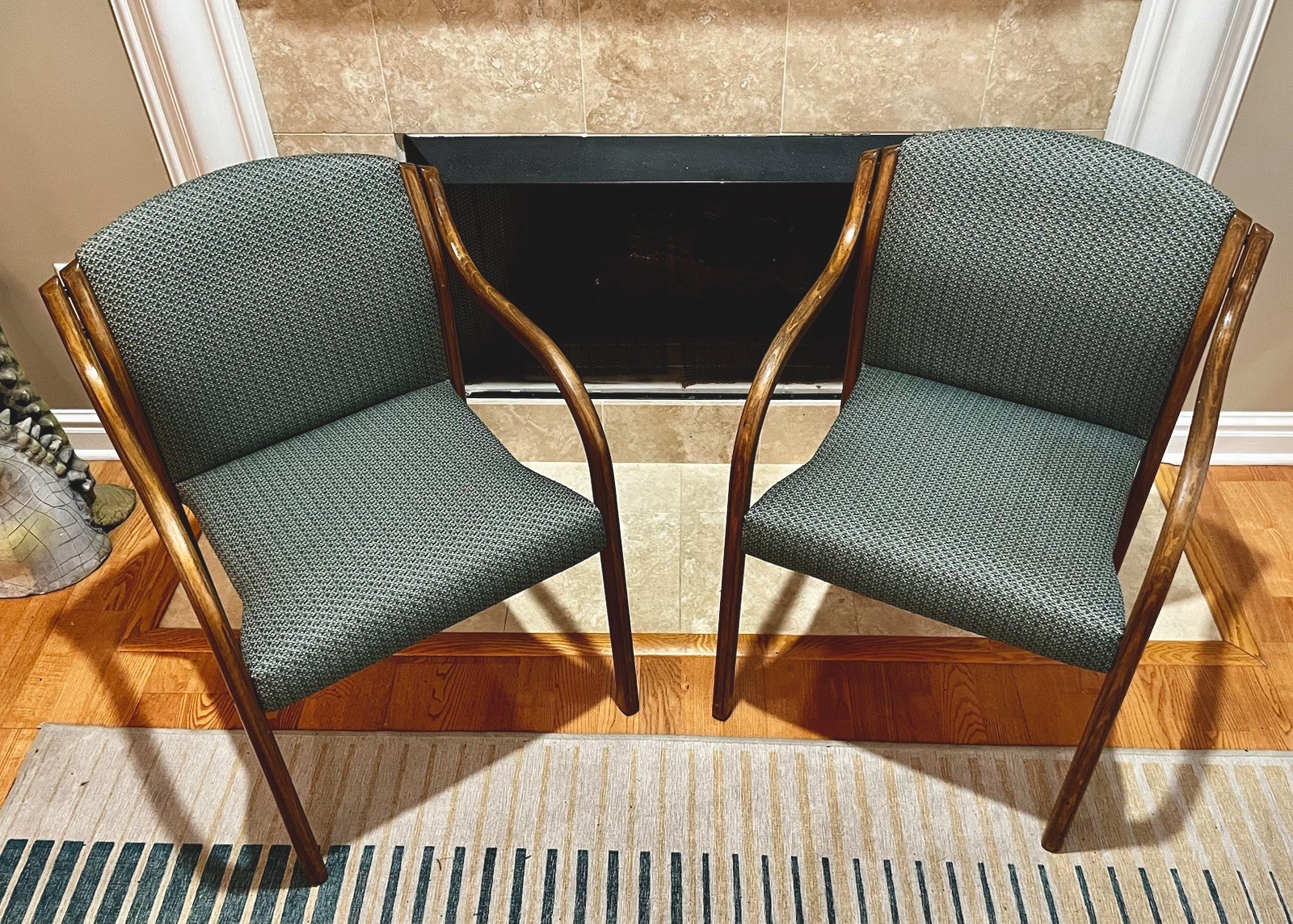 PAIR MCM/Modern Bentwood Upholstered Armchairs — Nice Condition