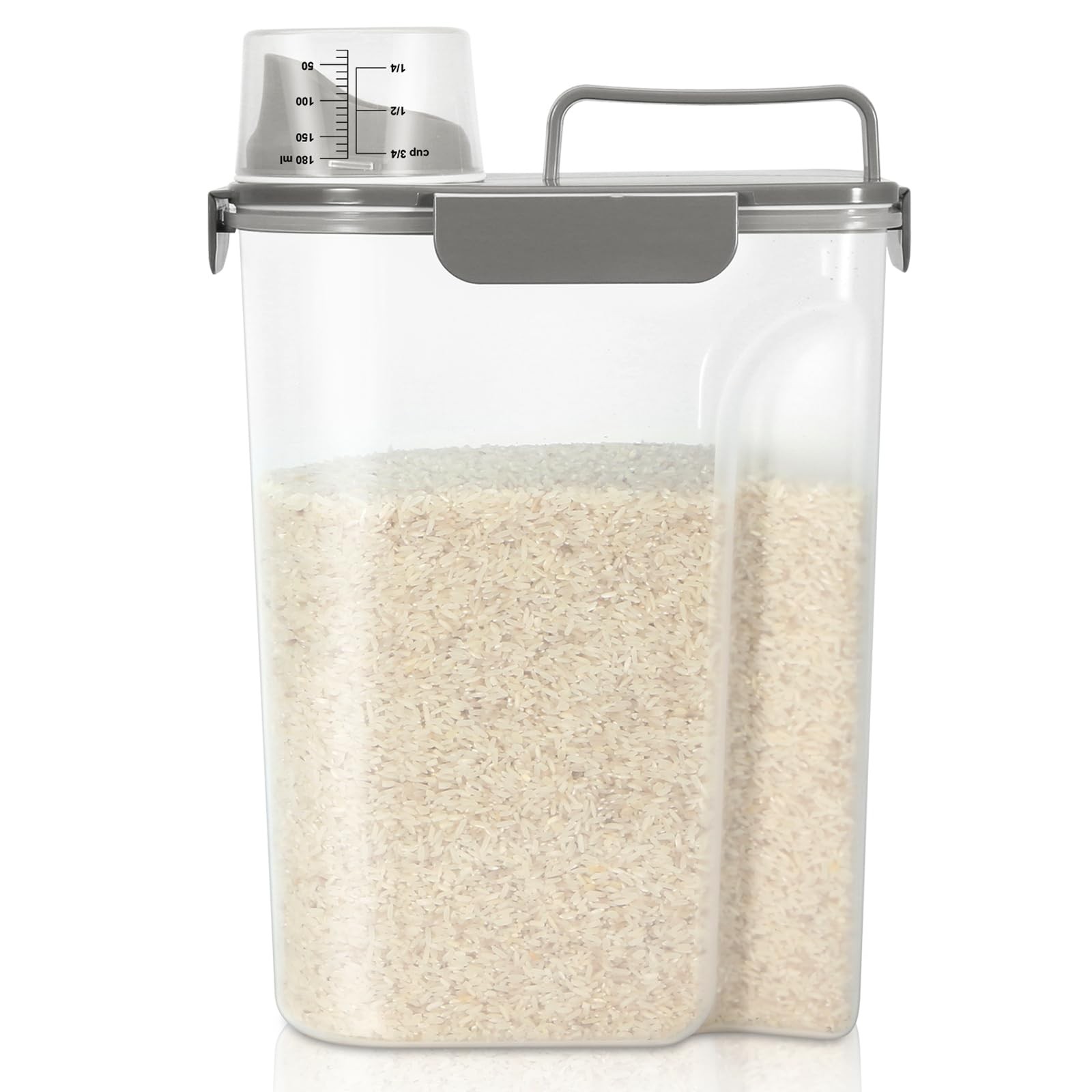 TBMax Airtight Rice Container 10 Lbs, Cereal Dispenser, Pet Cat Dog Dark Grey TBMax Airtight Rice Container 10 Lbs, Cereal Dispenser, Pet Cat Dog Dark Grey
