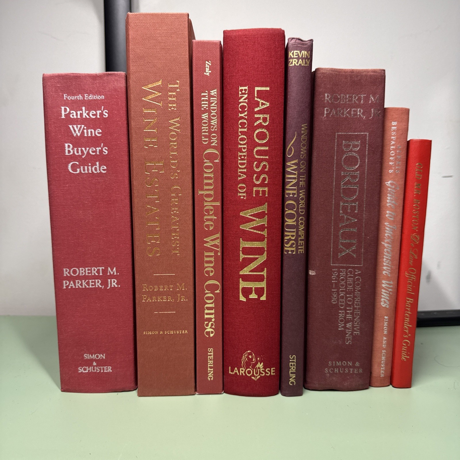 Vintage Books 1963-2005 Lot Of 8 Wine / Bar Books - Red Wine Burgandy Bar Decor Vintage Books 1963-2005 Lot Of 8 Wine / Bar Books - Red Wine Burgandy Bar Decor
