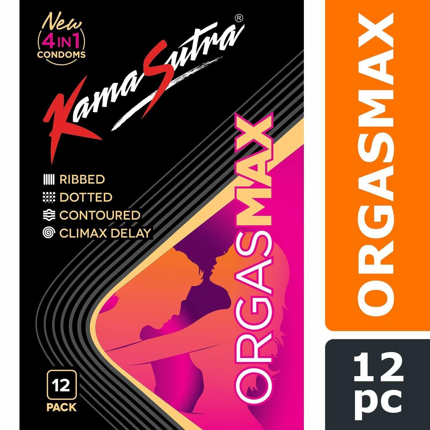 KamaSutra Luxury Series Condoms Orgasmax (4in1) Ribbed Dotted Contoured 12 Pcs KamaSutra Luxury Series Condoms Orgasmax (4in1) Ribbed Dotted Contoured 12 Pcs