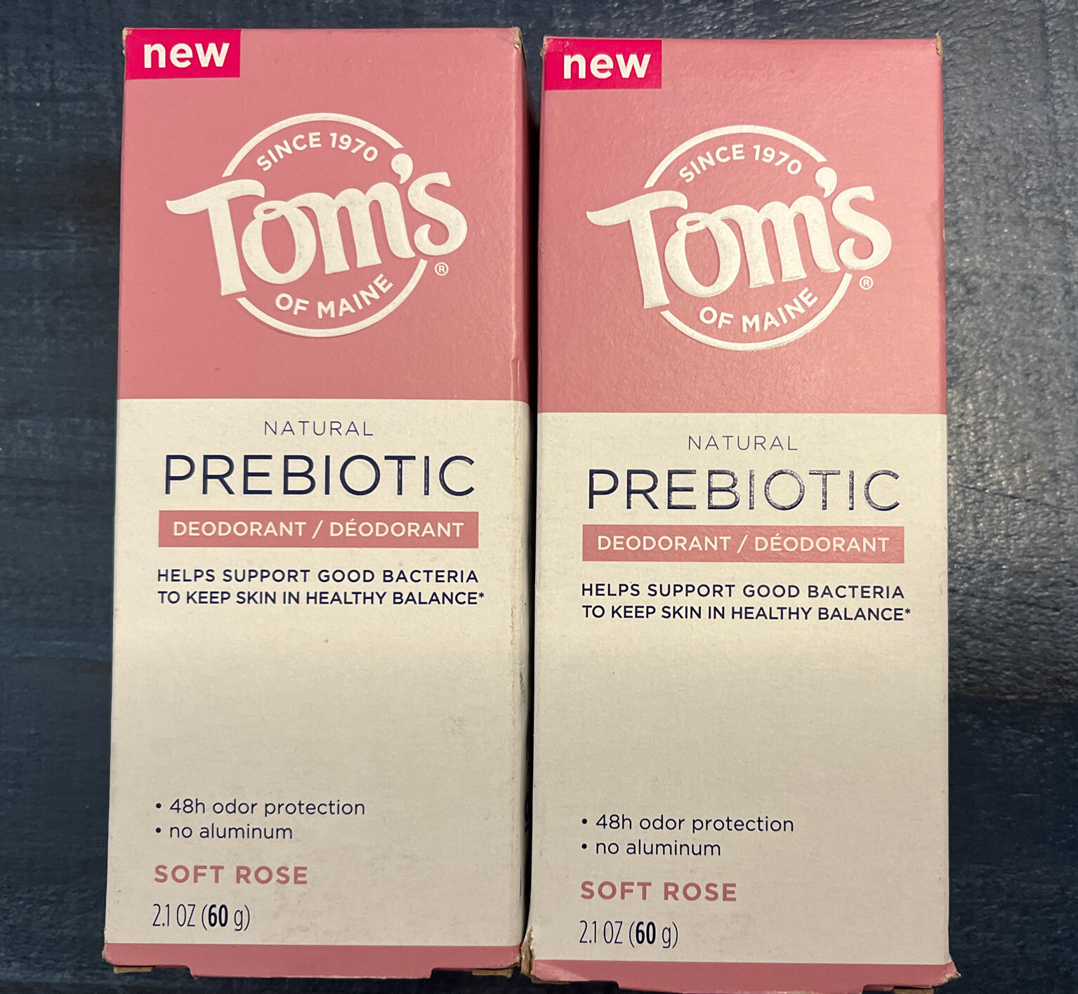 TOM’S OF MAINE NATURAL PREBIOTIC DEODORANT SOFT ROSE 2.1oz/60g - 2 Pack TOM’S OF MAINE NATURAL PREBIOTIC DEODORANT SOFT ROSE 2.1oz/60g - 2 Pack