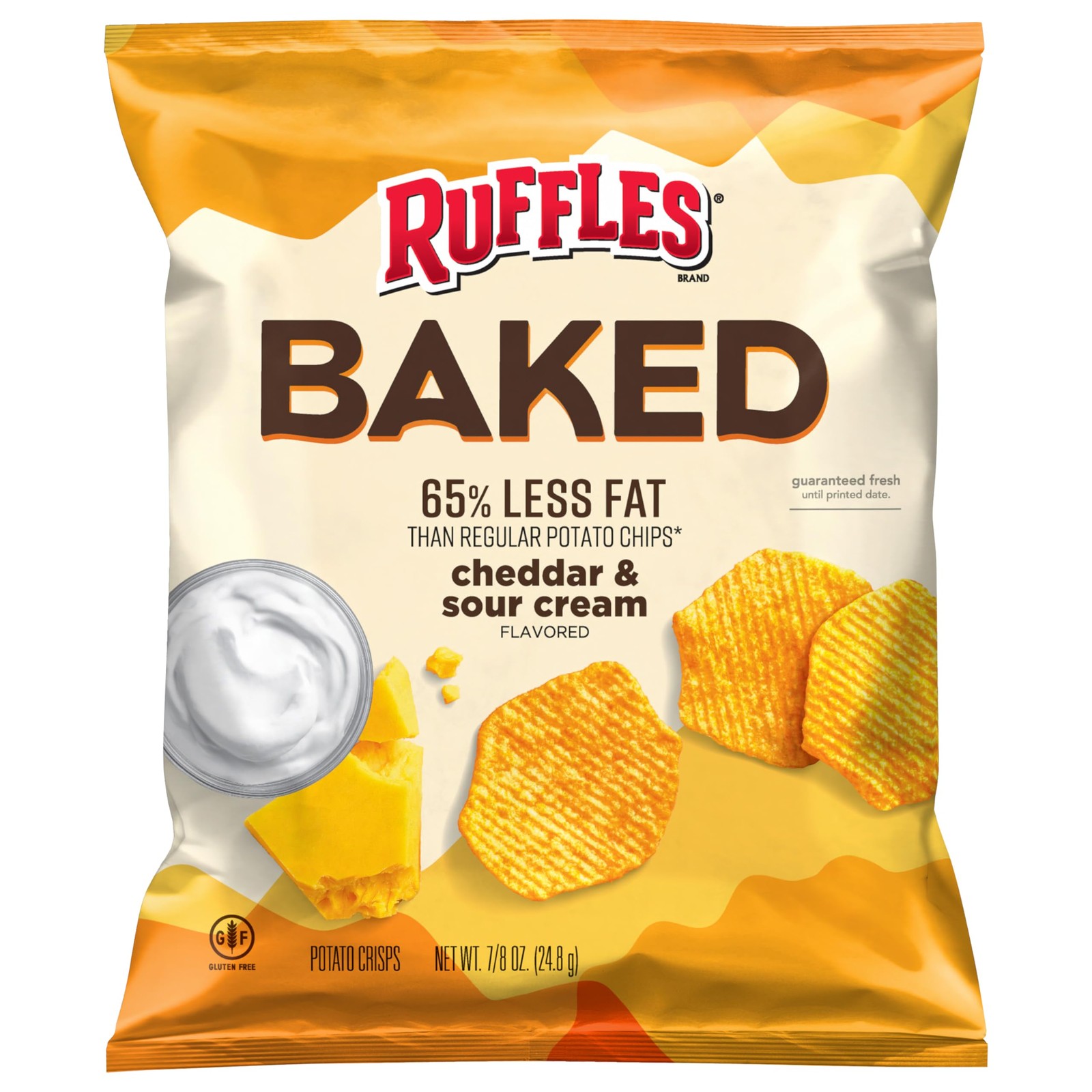 Baked, Ruffles Cheddar & Sour Cream, 0.8 Ounce (Pack of 60) Baked, Ruffles Cheddar & Sour Cream, 0.8 Ounce (Pack of 60)