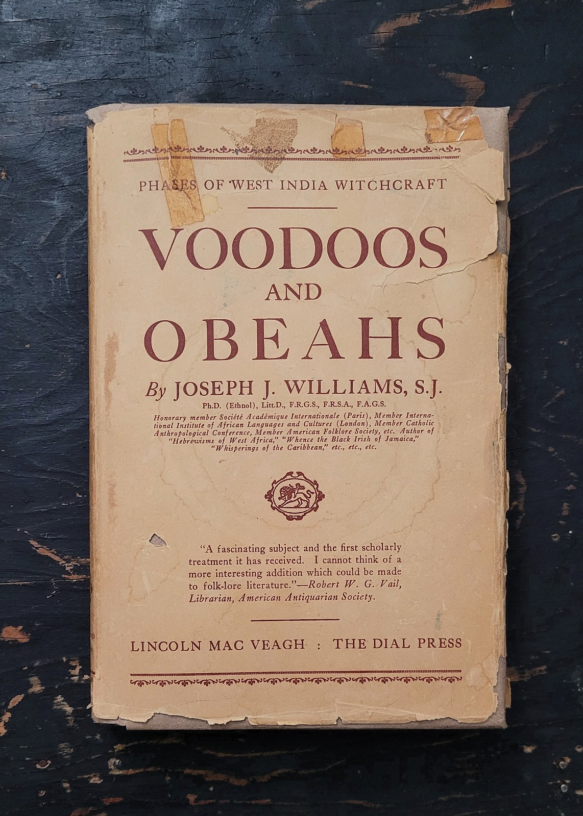 1933 Voodoos And Obeahs Williams - Scarce Vintage African Occultism Book HC DJ