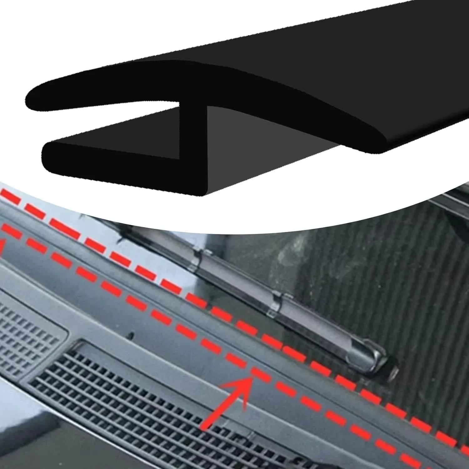 Windshield Cowl Rubber Seal Strip 1.7M/5.6Ft Car Front and Rear Weatherstrip... Windshield Cowl Rubber Seal Strip 1.7M/5.6Ft Car Front and Rear Weatherstrip...