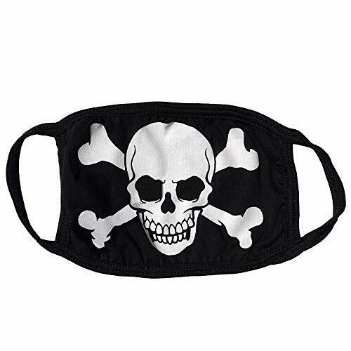 Skull n Crossbones Fashion Face Mask Costume Vanity Covering Black