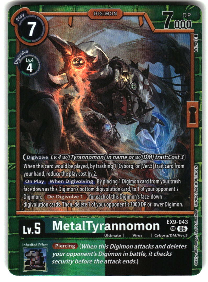 MetalTyrannomon EX9-043 SR Super Rare Versus Monsters Digimon Foil Near Mint MetalTyrannomon EX9-043 SR Super Rare Versus Monsters Digimon Foil Near Mint