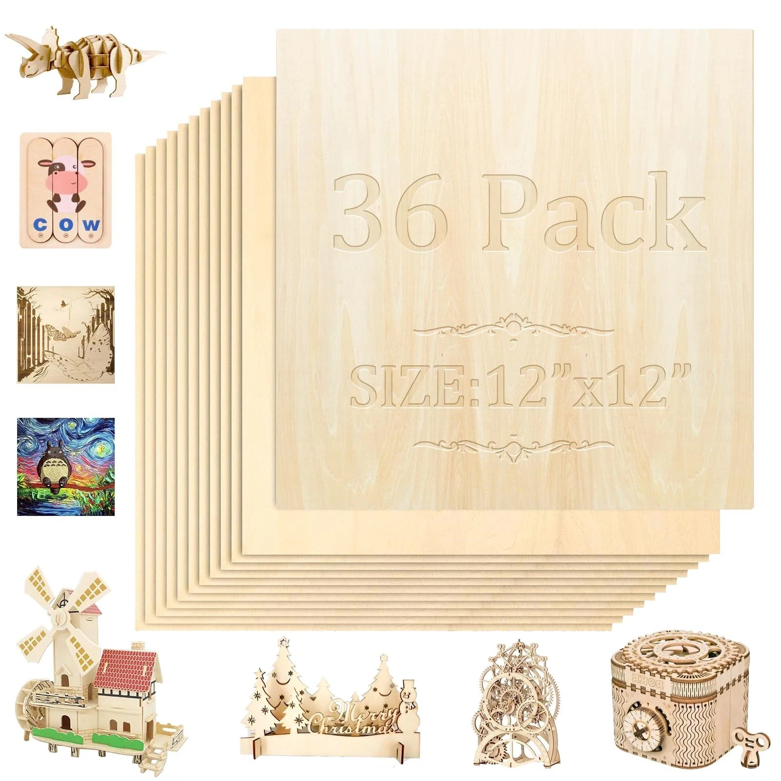 36 Pack Basswood Sheets,12\ 36 Pack Basswood Sheets,12\