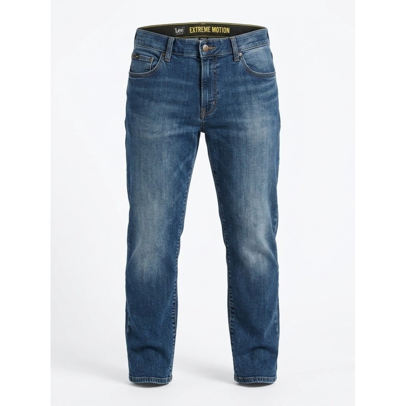 Lee Extreme Motion Straight Leg Jeans Blue Denim 38x29
