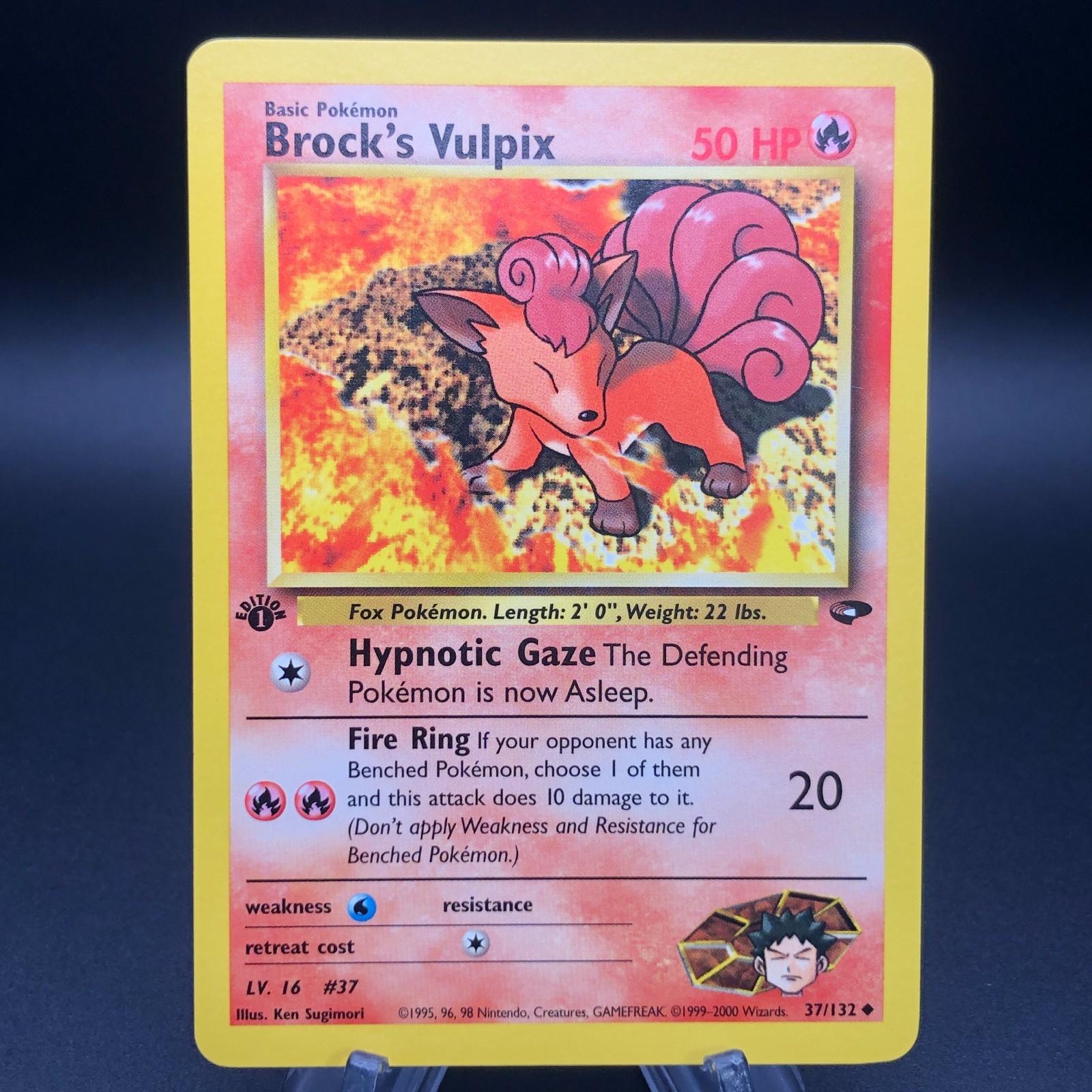 Pokemon Brock's Vulpix 37/132 - 1st Edition Gym Challenge NM Vintage 2000 WotC Pokemon Brock's Vulpix 37/132 - 1st Edition Gym Challenge NM Vintage 2000 WotC