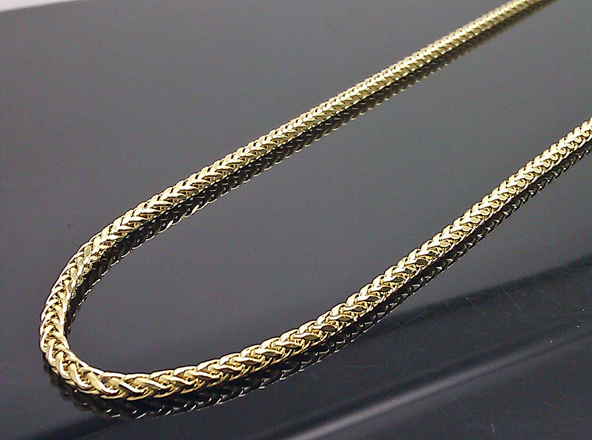 Real 10k Yellow Gold Palm Chain Necklace 3mm 24\