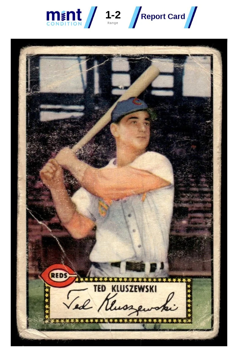 1952 TOPPS TED KLUSZEWSKI 29 POOR MCG 1 MK BASEBALL CINCINNATI REDS 1952 TOPPS TED KLUSZEWSKI 29 POOR MCG 1 MK BASEBALL CINCINNATI REDS