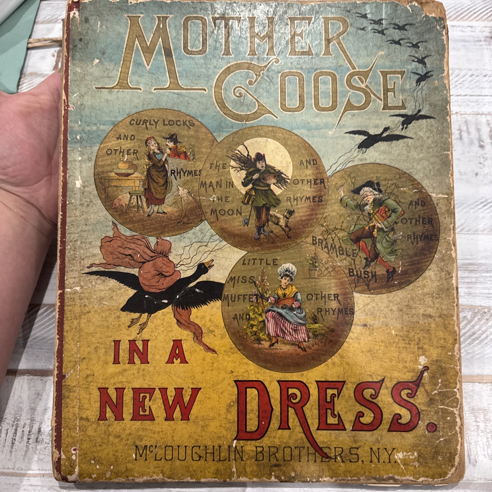 Antique 1882 Mother Goose in a New Dress McLoughlin Bros Satterlee Book-As Is Antique 1882 Mother Goose in a New Dress McLoughlin Bros Satterlee Book-As Is