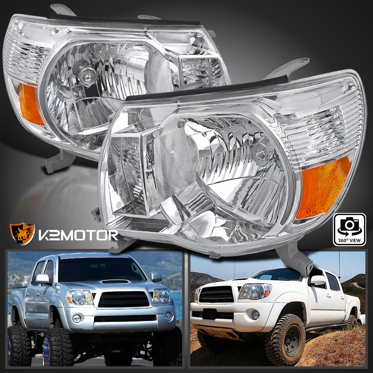 Clear Fits 2005-2011 Toyota Tacoma Headlights Headlamp Left+Right 05-11 Assembly Clear Fits 2005-2011 Toyota Tacoma Headlights Headlamp Left+Right 05-11 Assembly