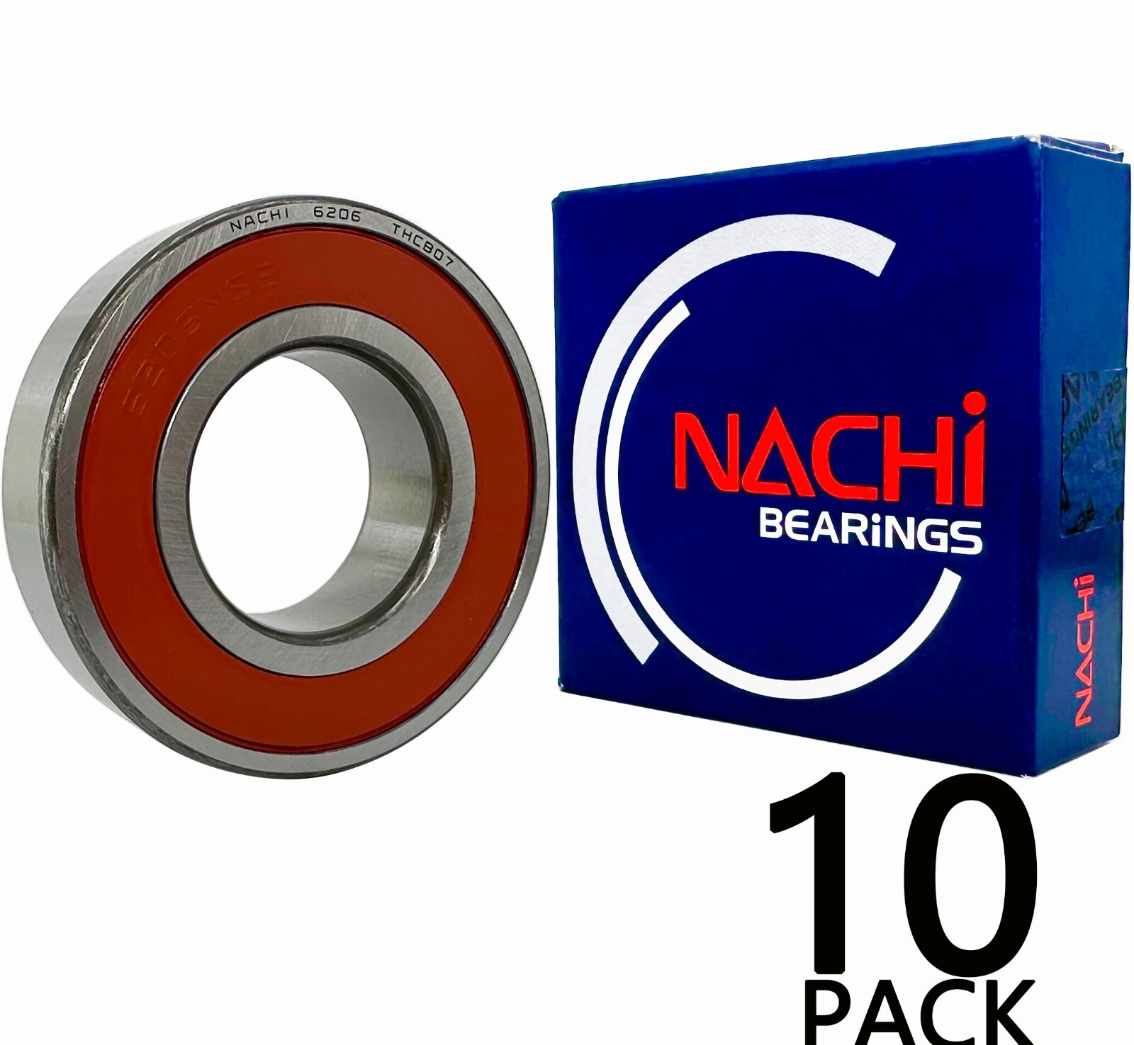 (10) 6206-2NSE9 NACHI bearing 6206-2NSE seals 6206-2RS bearings 6206 RS