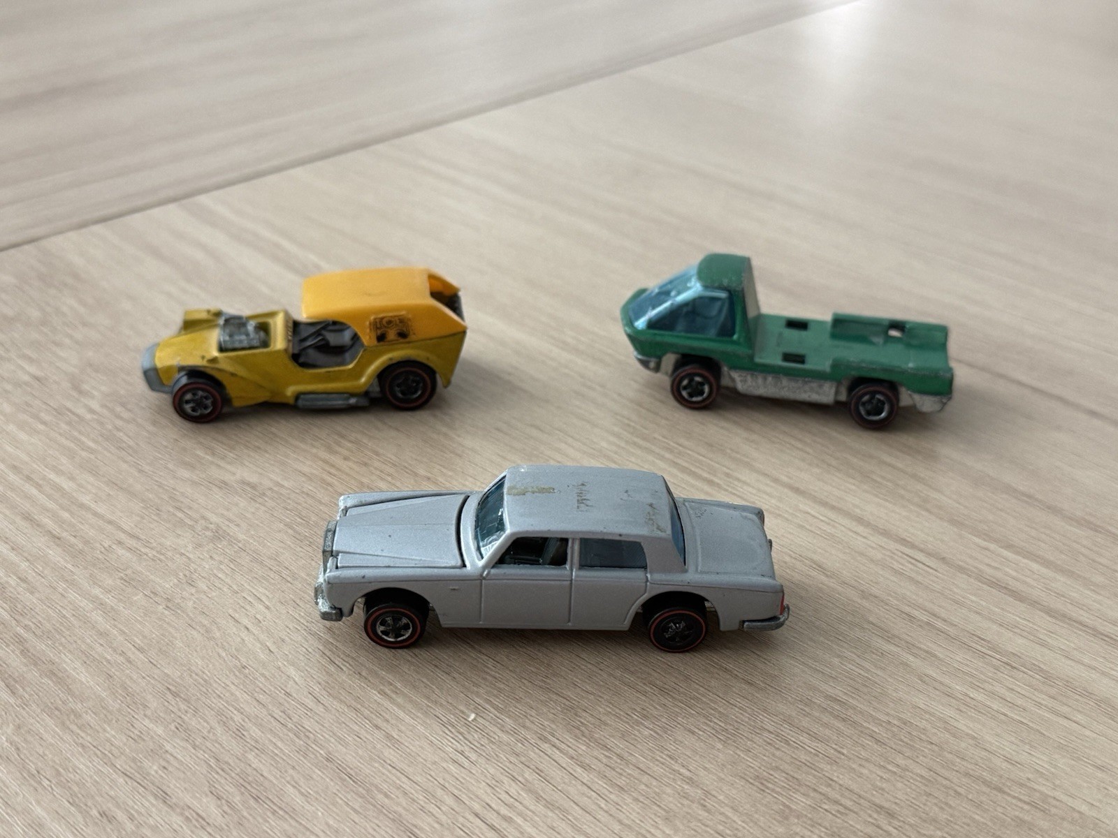 Lot of 3 Vintage Hot Wheels Redline Cars 1970 Ice T Silver Shadow Heavyweights