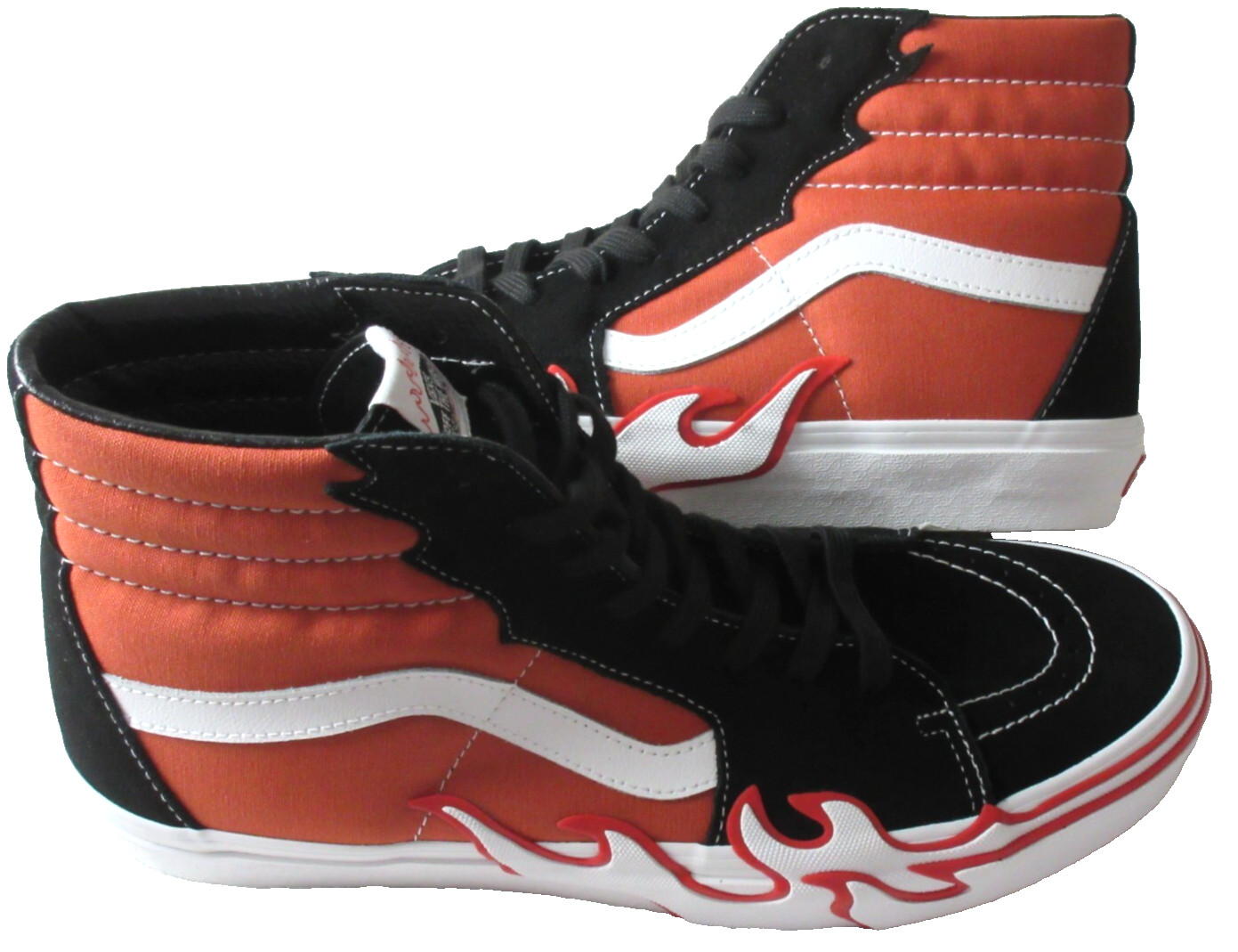 Vans Men\'s Sk8-Hi Flame Burnt Ochre Suede Canvas Skate shoes Size 11.5 NIB