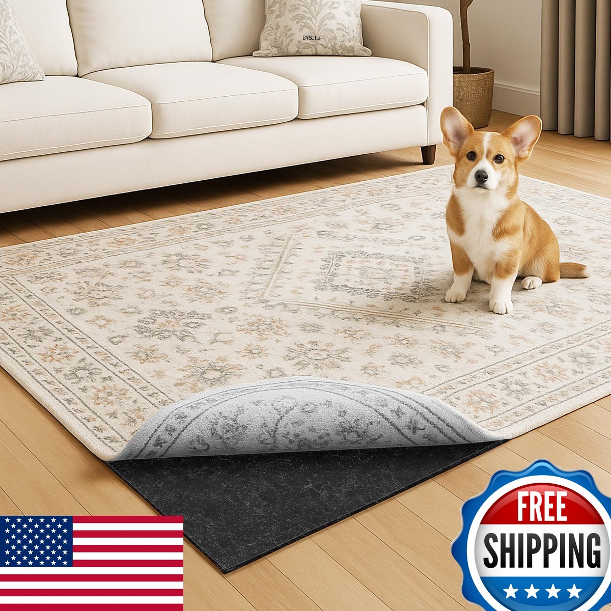 Warmstar 5x7 FT Non Slip Waterproof Felt Rug Pad 1/8\ Warmstar 5x7 FT Non Slip Waterproof Felt Rug Pad 1/8\