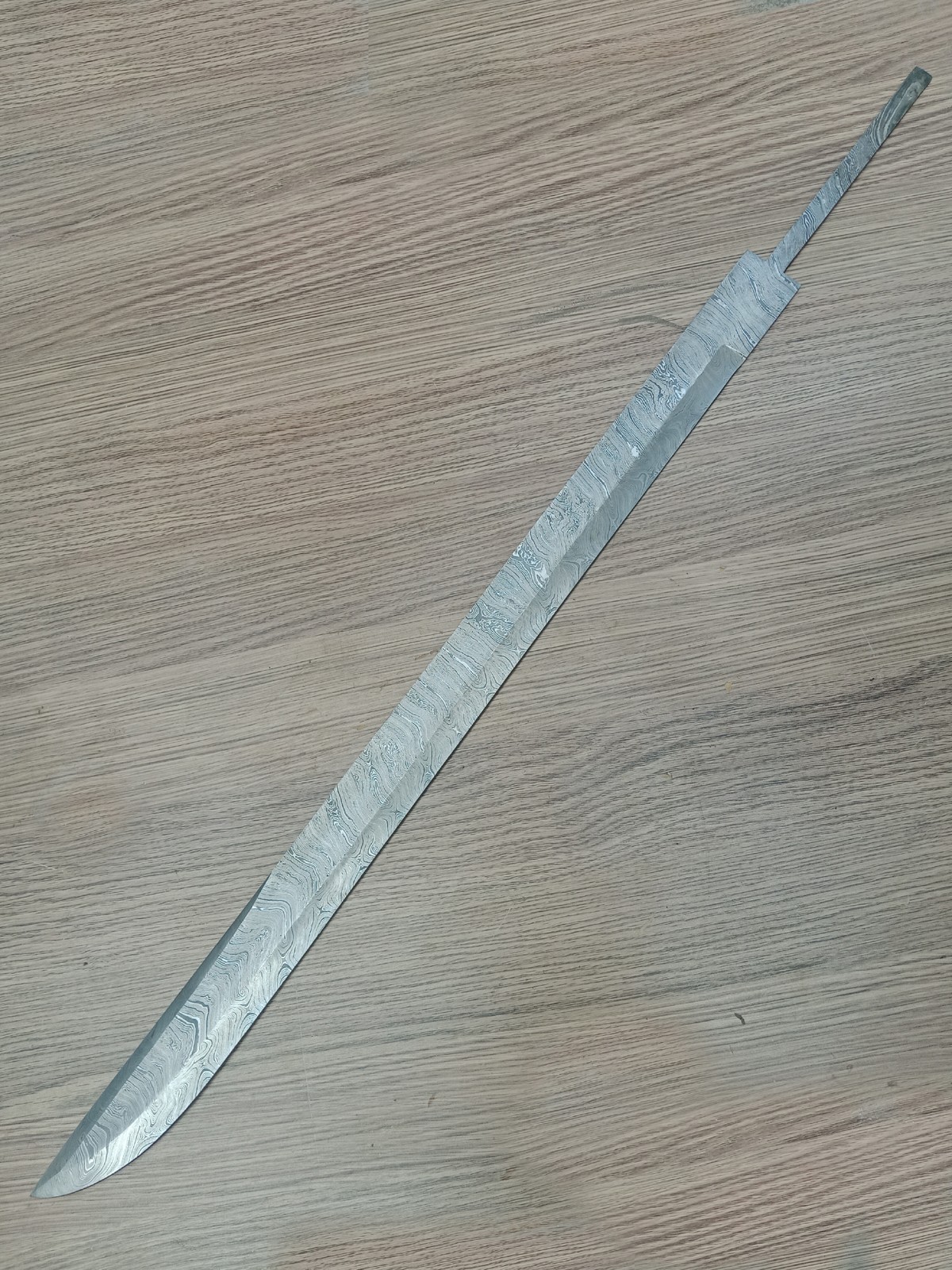 35 inch FULL TANG Custom Hand Forged Damascus Sword Blank Blade Knife Making 35 inch FULL TANG Custom Hand Forged Damascus Sword Blank Blade Knife Making