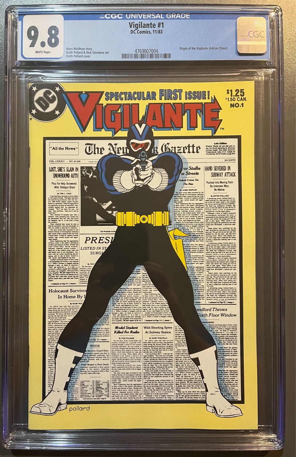 The Vigilante #1 (DC Comics November 1983) CGC 9.8 White Pages Origin Issue