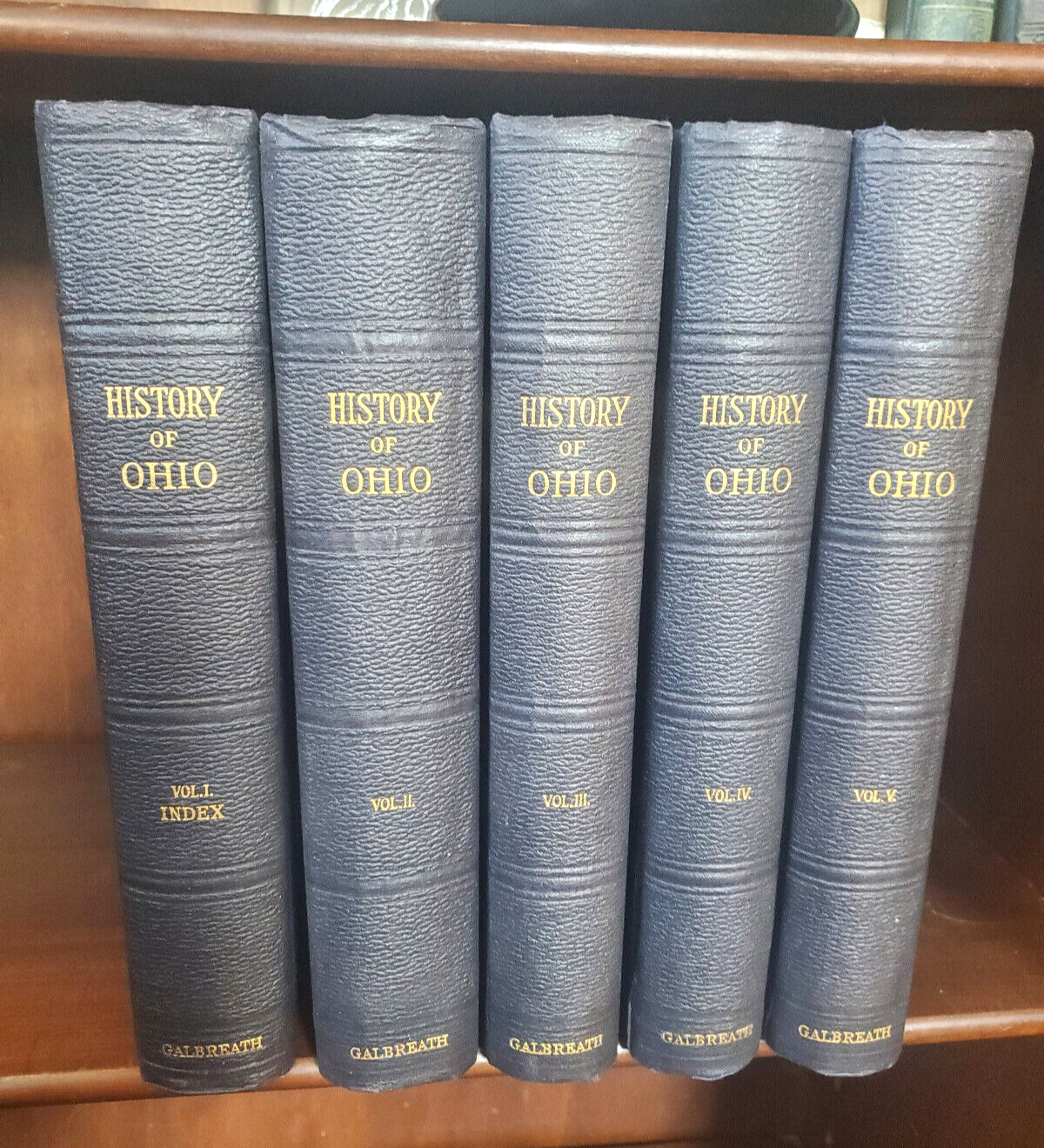 Antique 1925 Set of History of Ohio Books - Galbreath - Illustrated - Vol. I-V