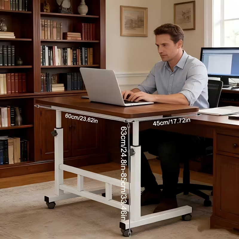 1tier Computer Desk with Universal Wheels, for Home Office, Sofa, Small Space Us