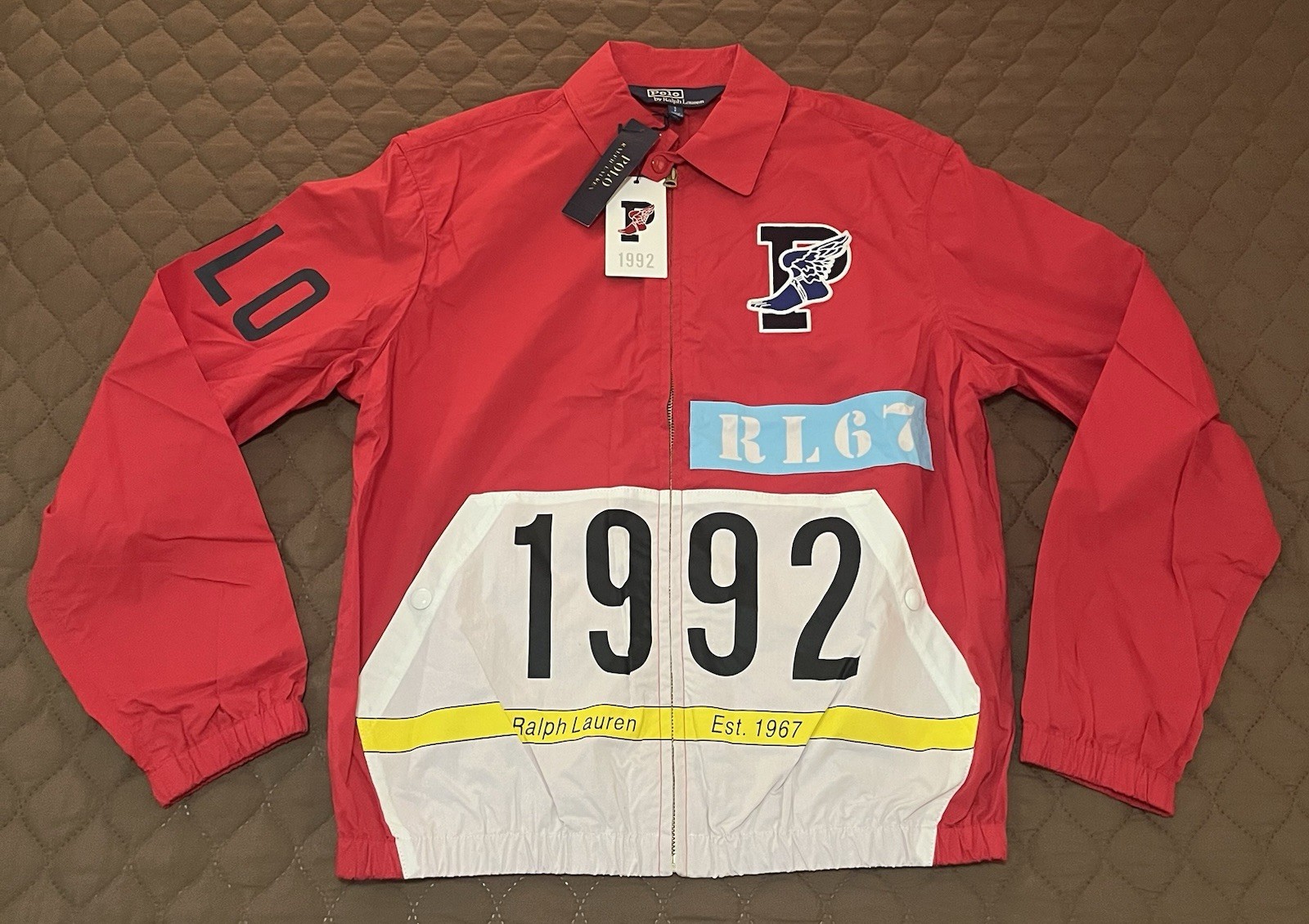 Polo Ralph Lauren Stadium Retro 1992 P-Wing Men Windbreaker Jacket Small Red Polo Ralph Lauren Stadium Retro 1992 P-Wing Men Windbreaker Jacket Small Red