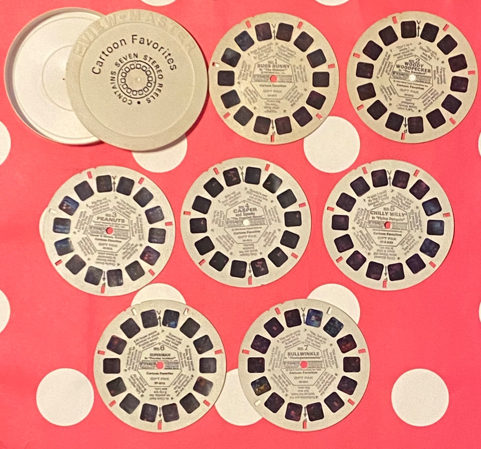 Vintage 1969 GAF View-Master Cartoon Favorites Bugs Peanuts Superman Bullwinkle