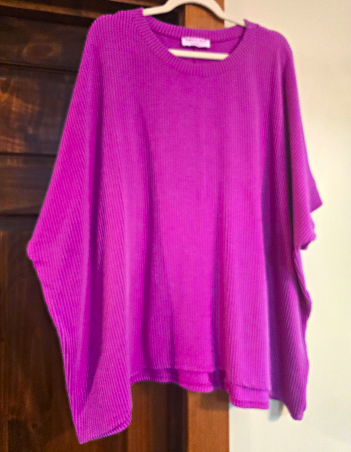 Discount Divas Boutique 1X Fushia Ribbed Knit Tunic 3/4 Sleeve Pullover Discount Divas Boutique 1X Fushia Ribbed Knit Tunic 3/4 Sleeve Pullover