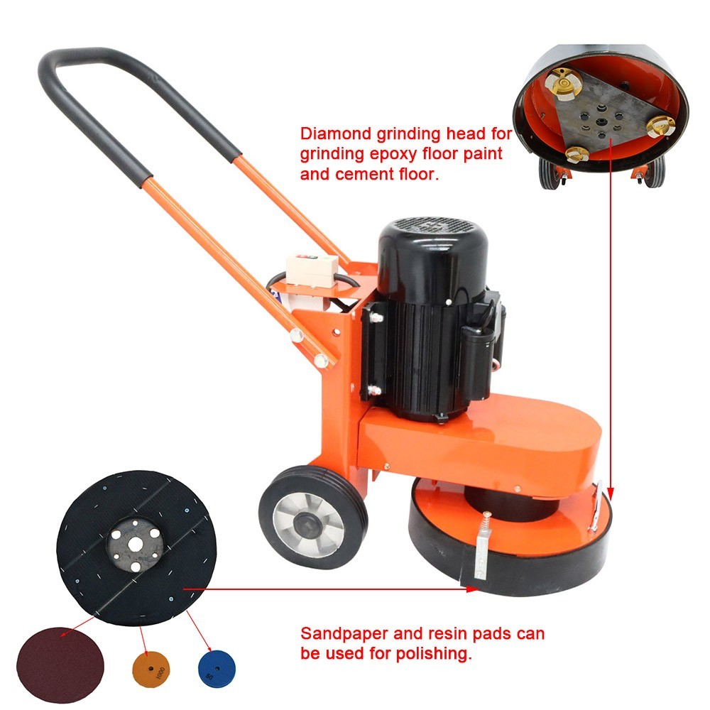 220V Hand Push Concrete Floor Polisher Buffer Cement Epoxy Floor Renovation