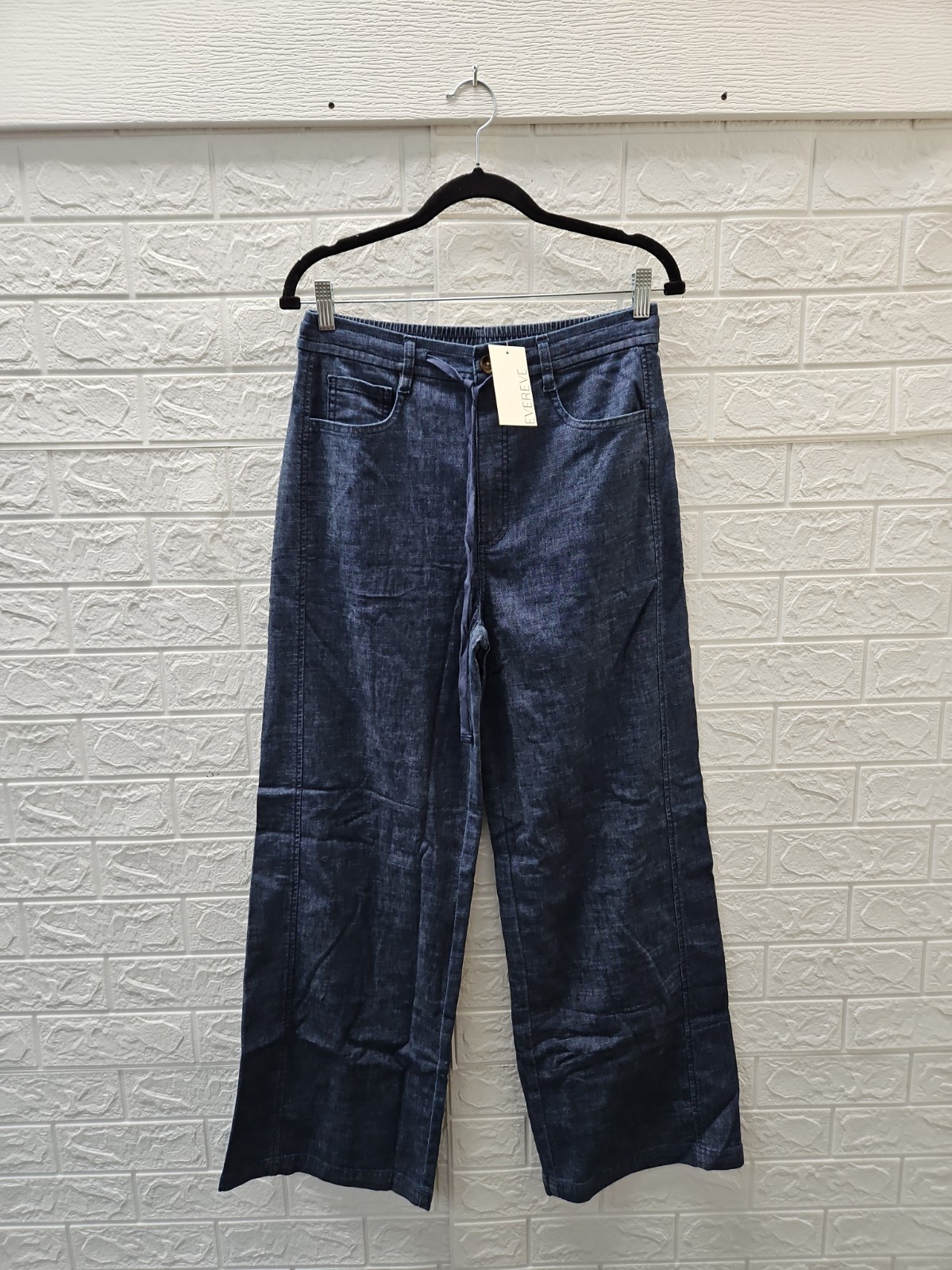 New Evereve Joelle Stretch Linen Wide Leg Pant Stargazer Sz M New Evereve Joelle Stretch Linen Wide Leg Pant Stargazer Sz M