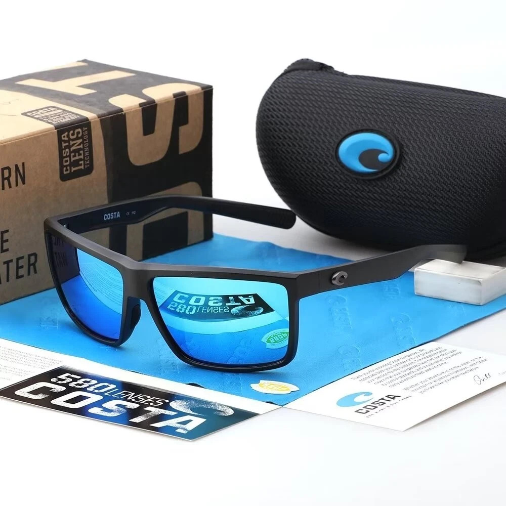 NEW IN BOX Costa Rinconcito 580p Polarized Black/Blue Sunglasses