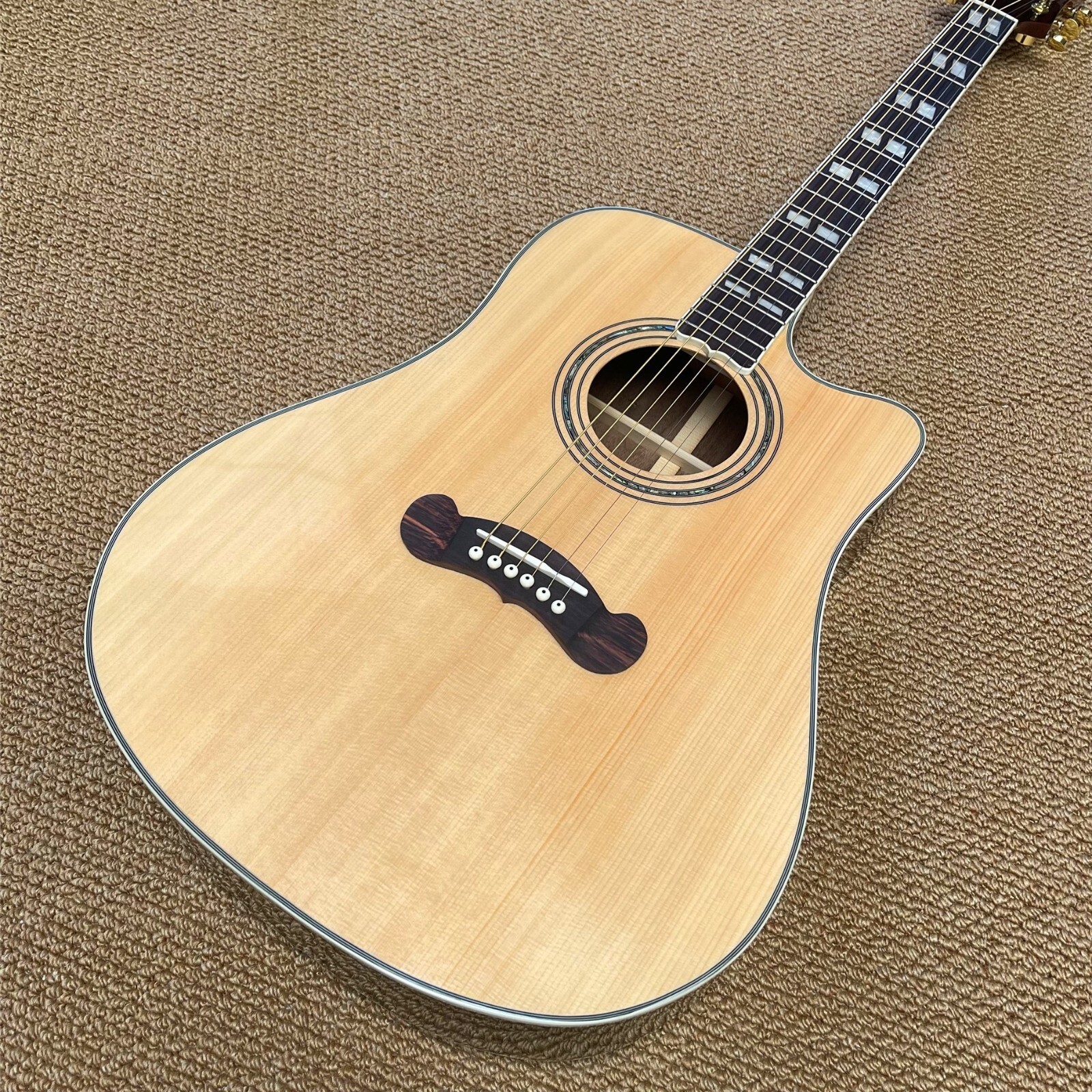 Cutaway 41 Inch Solid Spruce Songwriter Acoustic Guitar Rosewood Body Fretboard Cutaway 41 Inch Solid Spruce Songwriter Acoustic Guitar Rosewood Body Fretboard