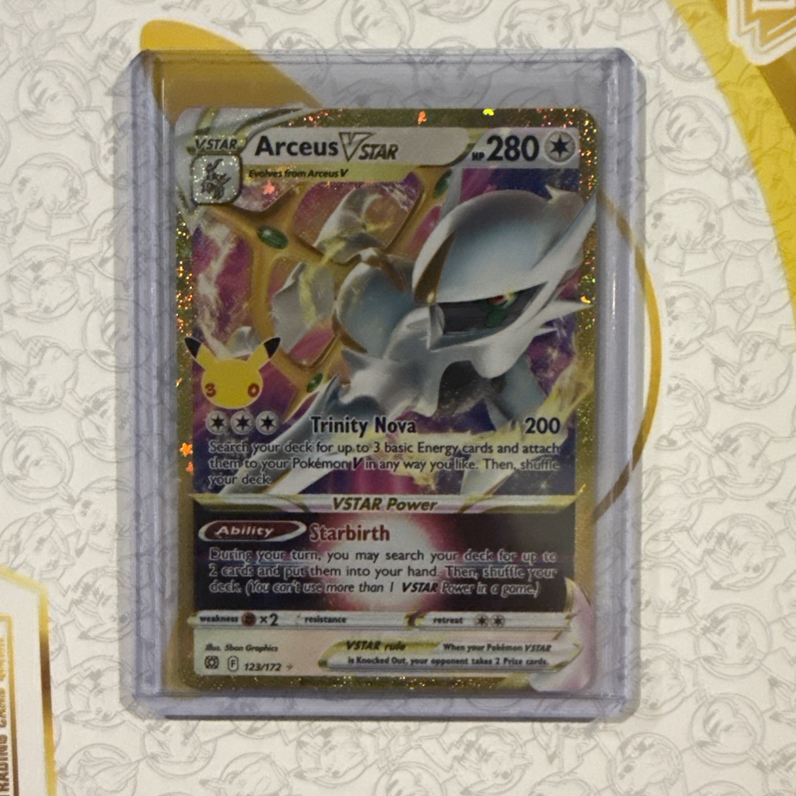 30th Anniversary Arceus VStar ex 123/172 Pokemon Classic Collection Golden 30th Anniversary Arceus VStar ex 123/172 Pokemon Classic Collection Golden