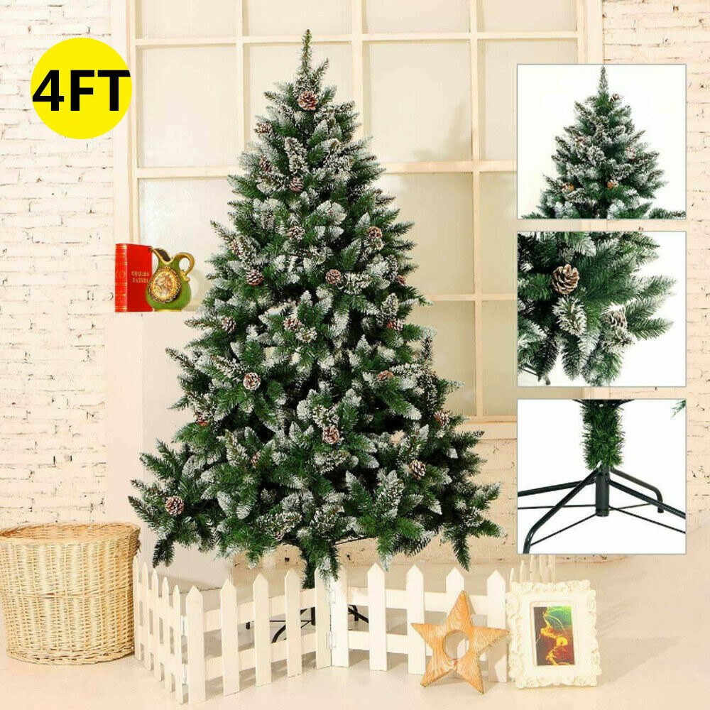 4/5/6/7ft Pre Lit Christmas Tree with LED Lights Bushy Tips Artificial Xmas Tree 4/5/6/7ft Pre Lit Christmas Tree with LED Lights Bushy Tips Artificial Xmas Tree