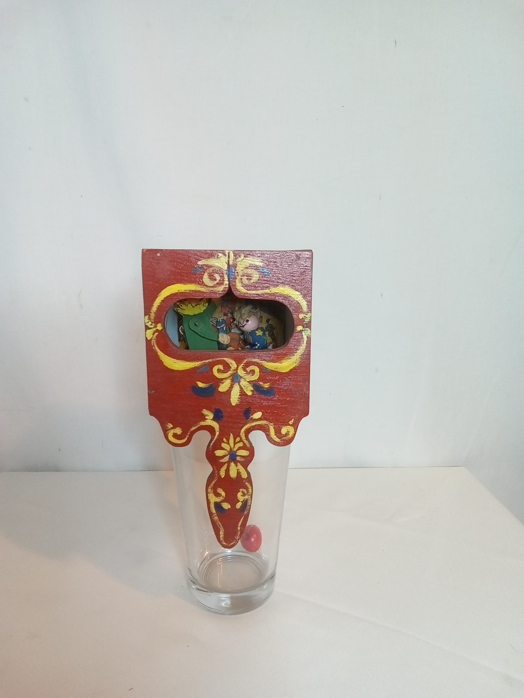 Antique Miniature Pull Cord Puppet Theatre Hand Painted Antique Miniature Pull Cord Puppet Theatre Hand Painted