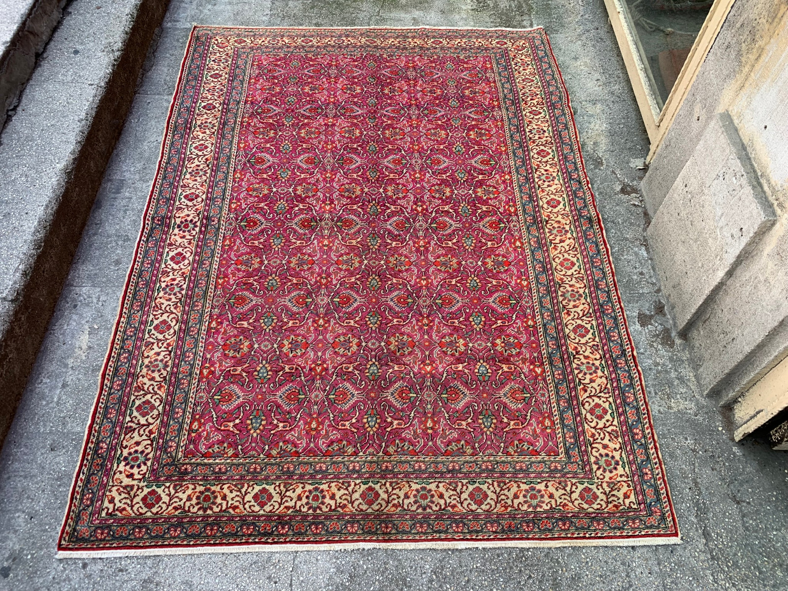 5' X 7' Vintage Carpet Natural Village Rug Handmade Rug.SKU:K1713