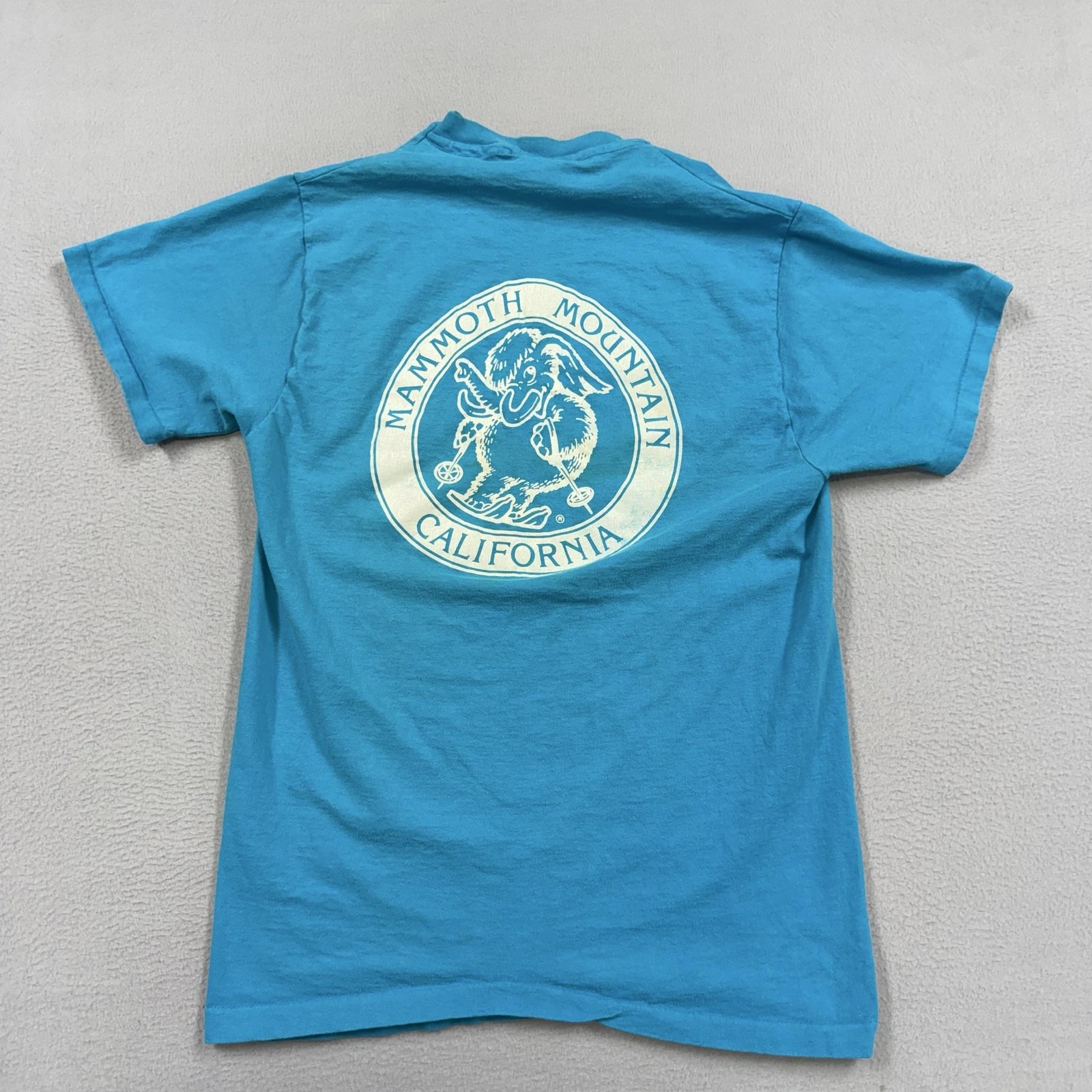 Vintage Anvil Shirt Mens Large Blue Mammoth Mountain California Ski Graphic Tee