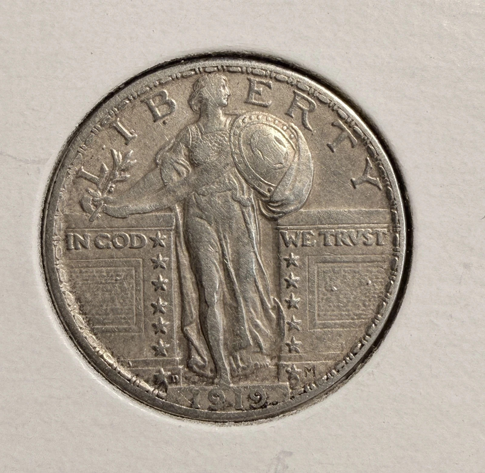 1919-D Standing Liberty Quarter. VF-XF 1919-D Standing Liberty Quarter. VF-XF