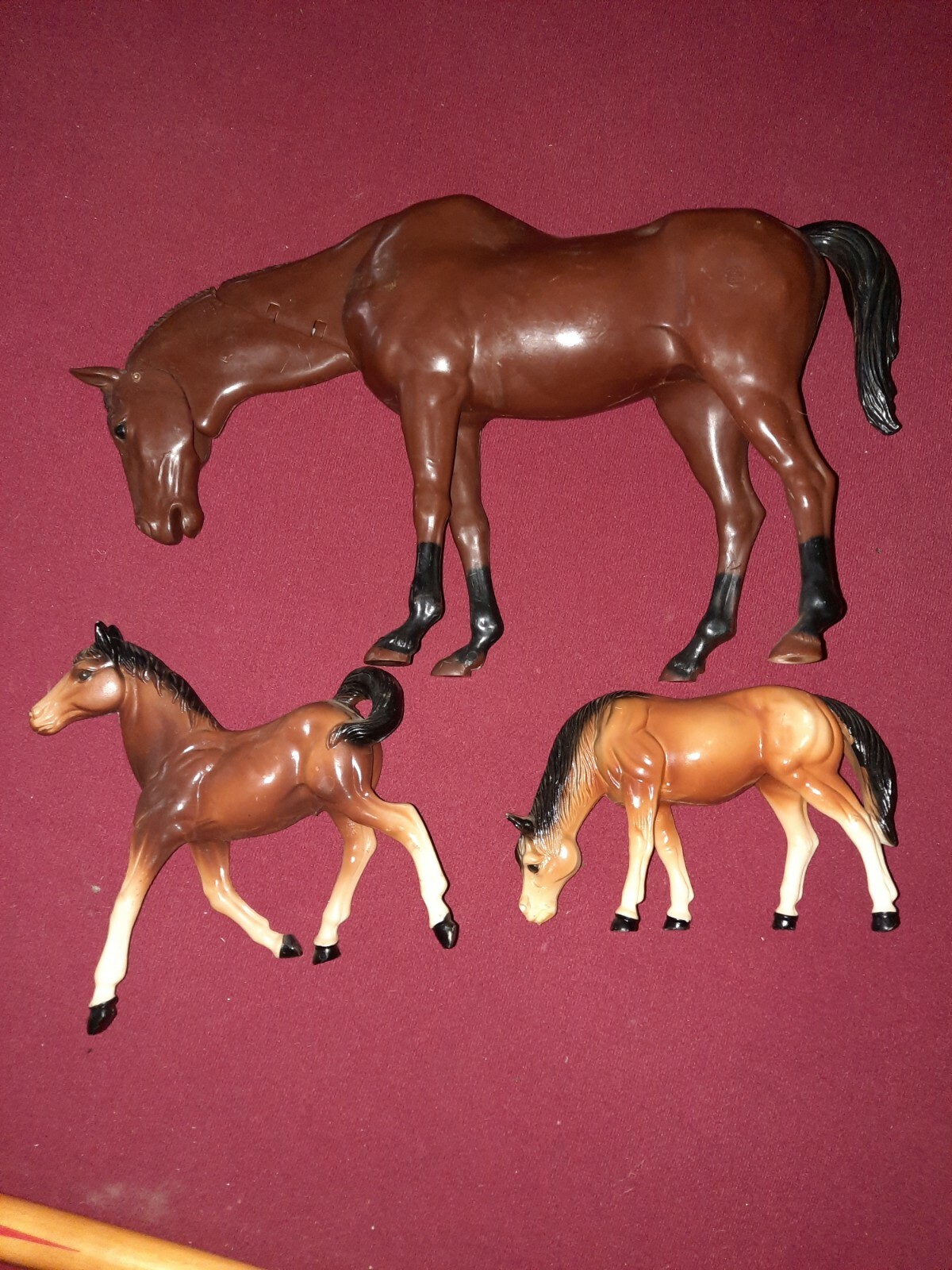 Vtg lot 1973 Louis Marx Toys Horse Nodding head Hong Kong diamond p  658 657