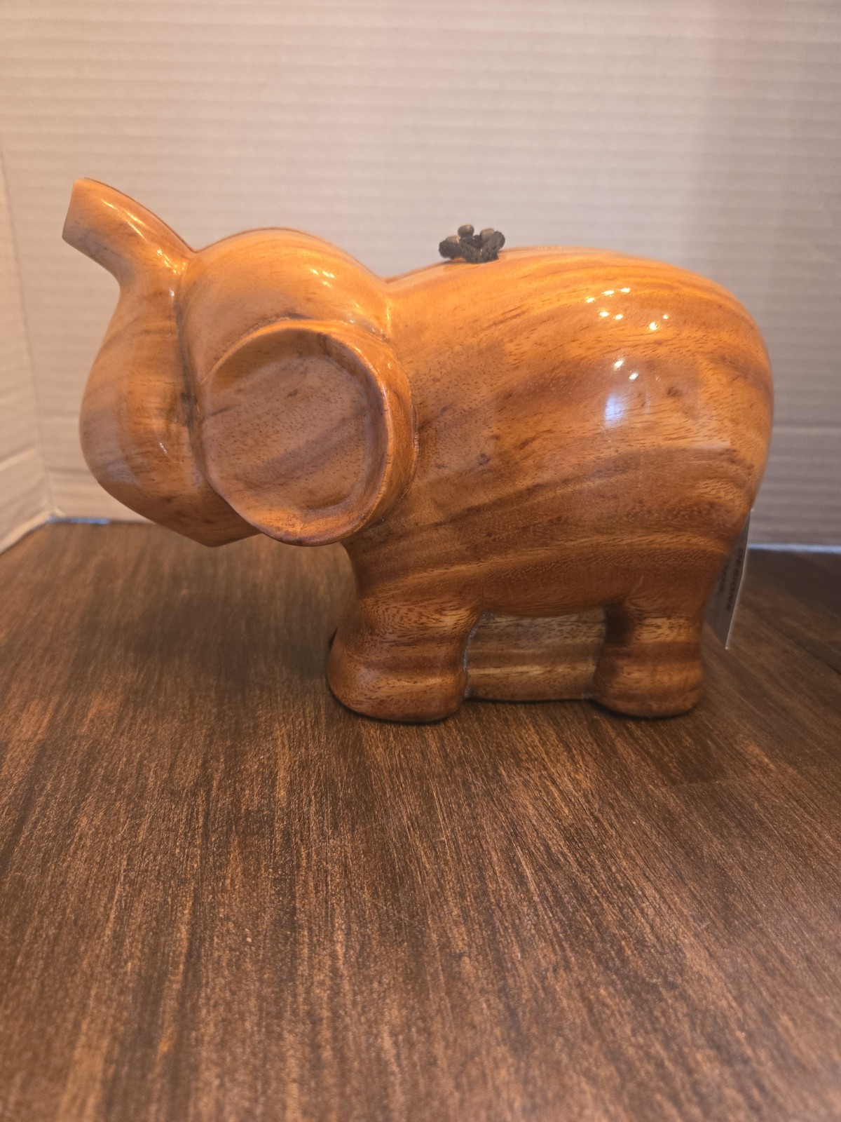 NWT Timmy Woods Elephant Wooden Crossbody Bag Hand Carved Acacia Signed Limited