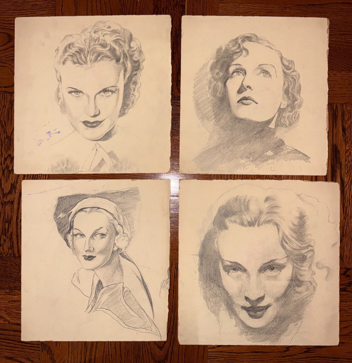 1930s SET FOUR Orig Vtg Glamour Portraits Art Deco Lingerie Fashion Adver 12x12 1930s SET FOUR Orig Vtg Glamour Portraits Art Deco Lingerie Fashion Adver 12x12